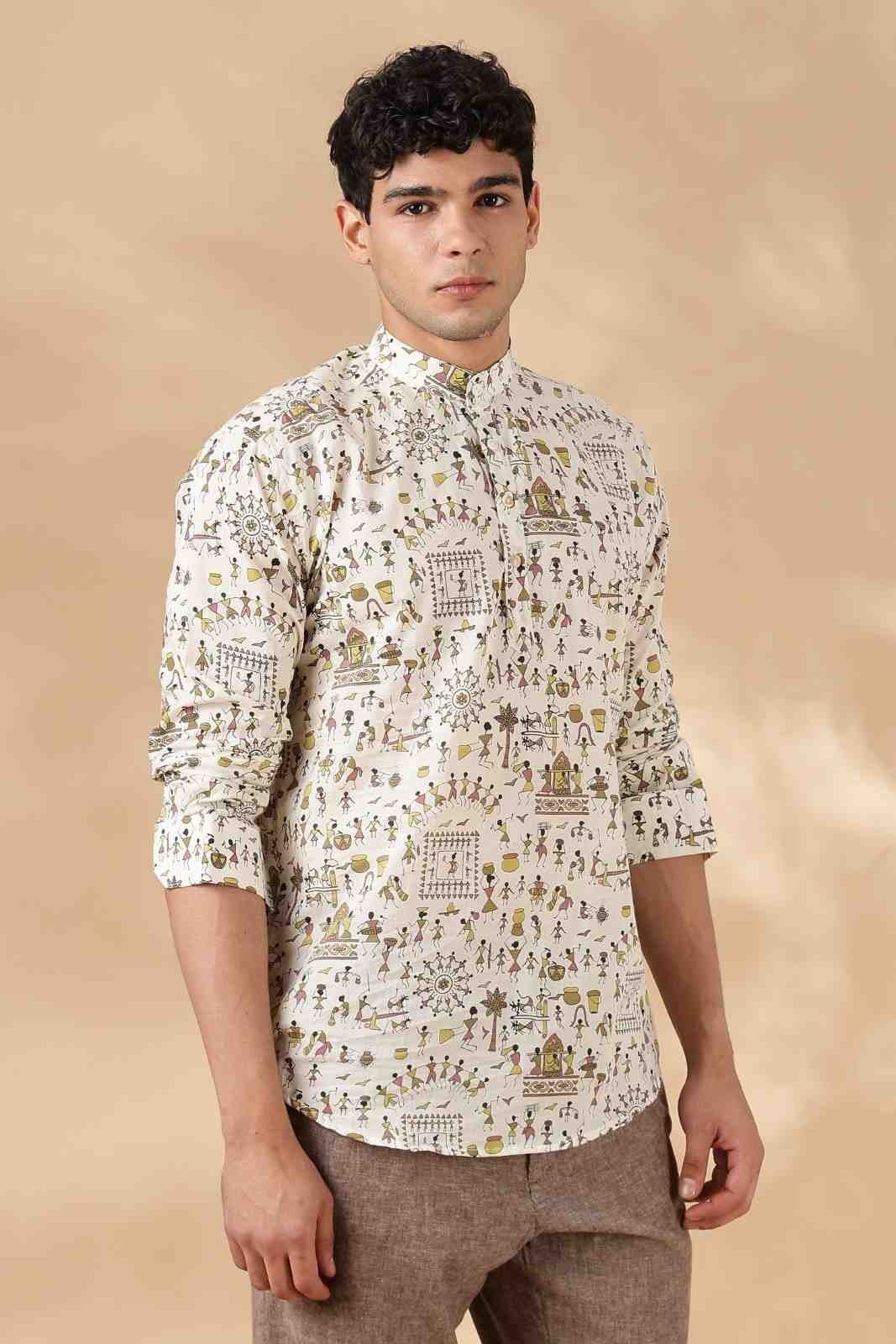 Nama’s Ethnic Cotton Short Kurta for Men
