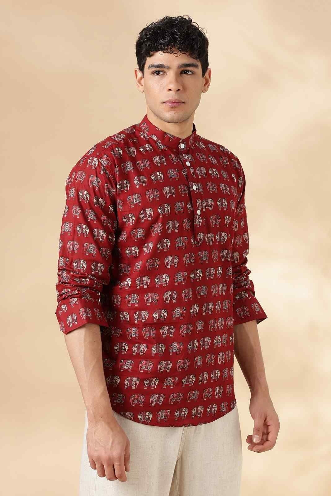 Nama’s Ethnic Cotton Short Kurta for Men