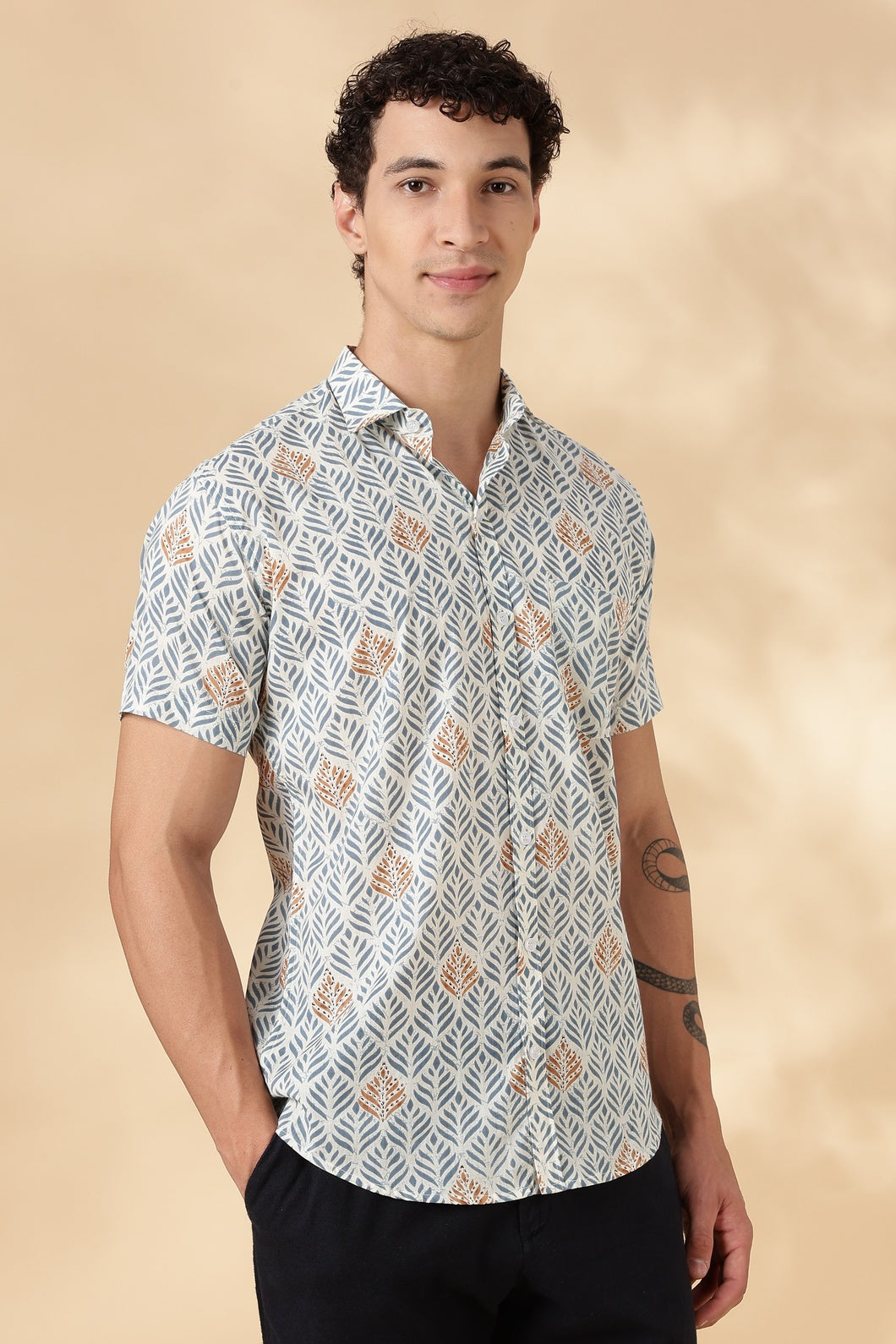 Nama’s Stylish Printed Half Sleeve Shirt for Men