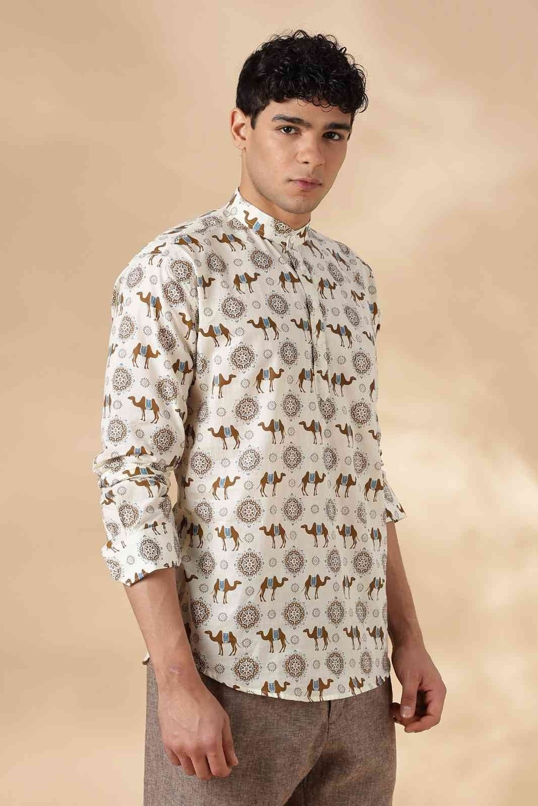 Nama’s Ethnic Cotton Short Kurta for Men