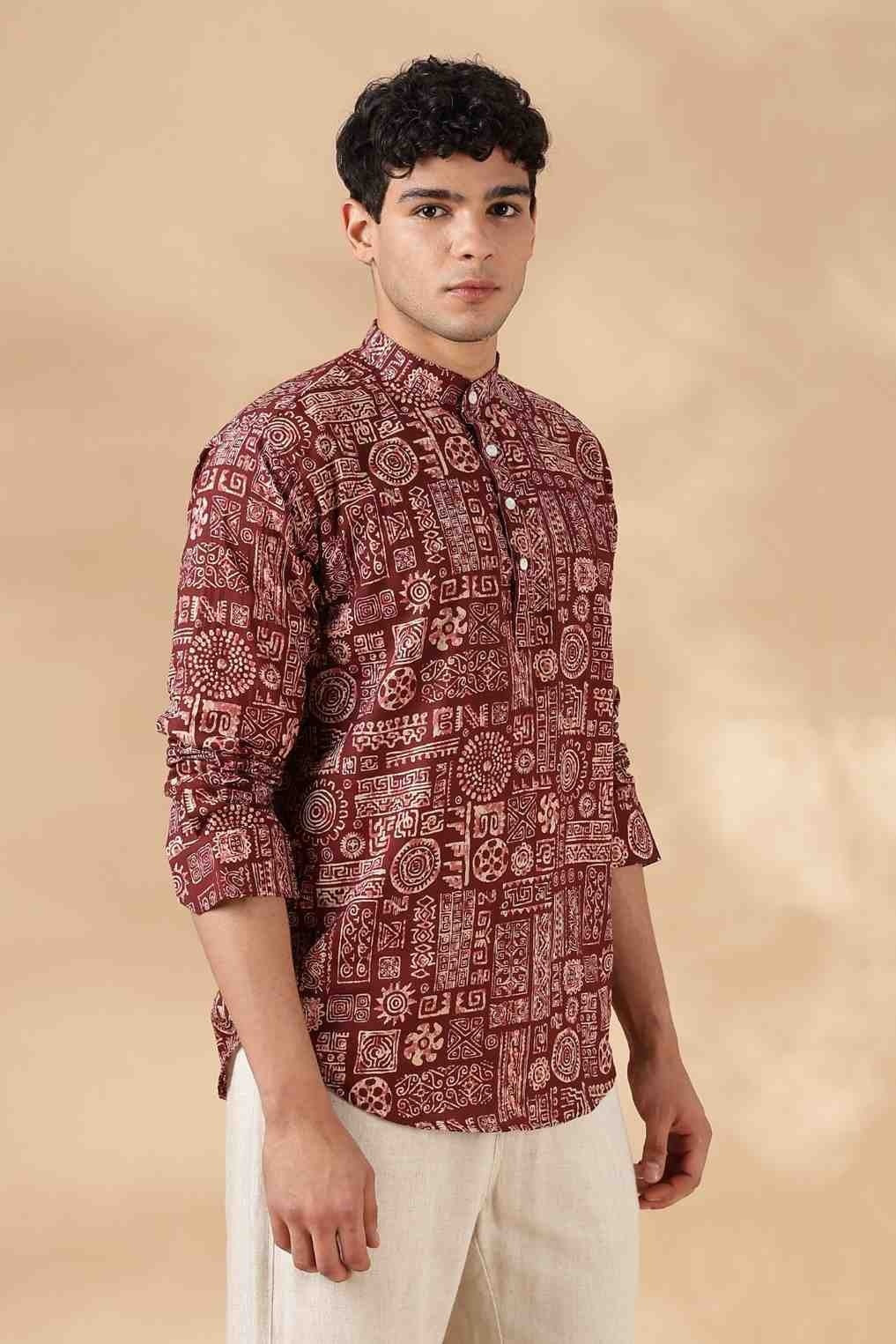 Nama’s Ethnic Cotton Short Kurta for Men