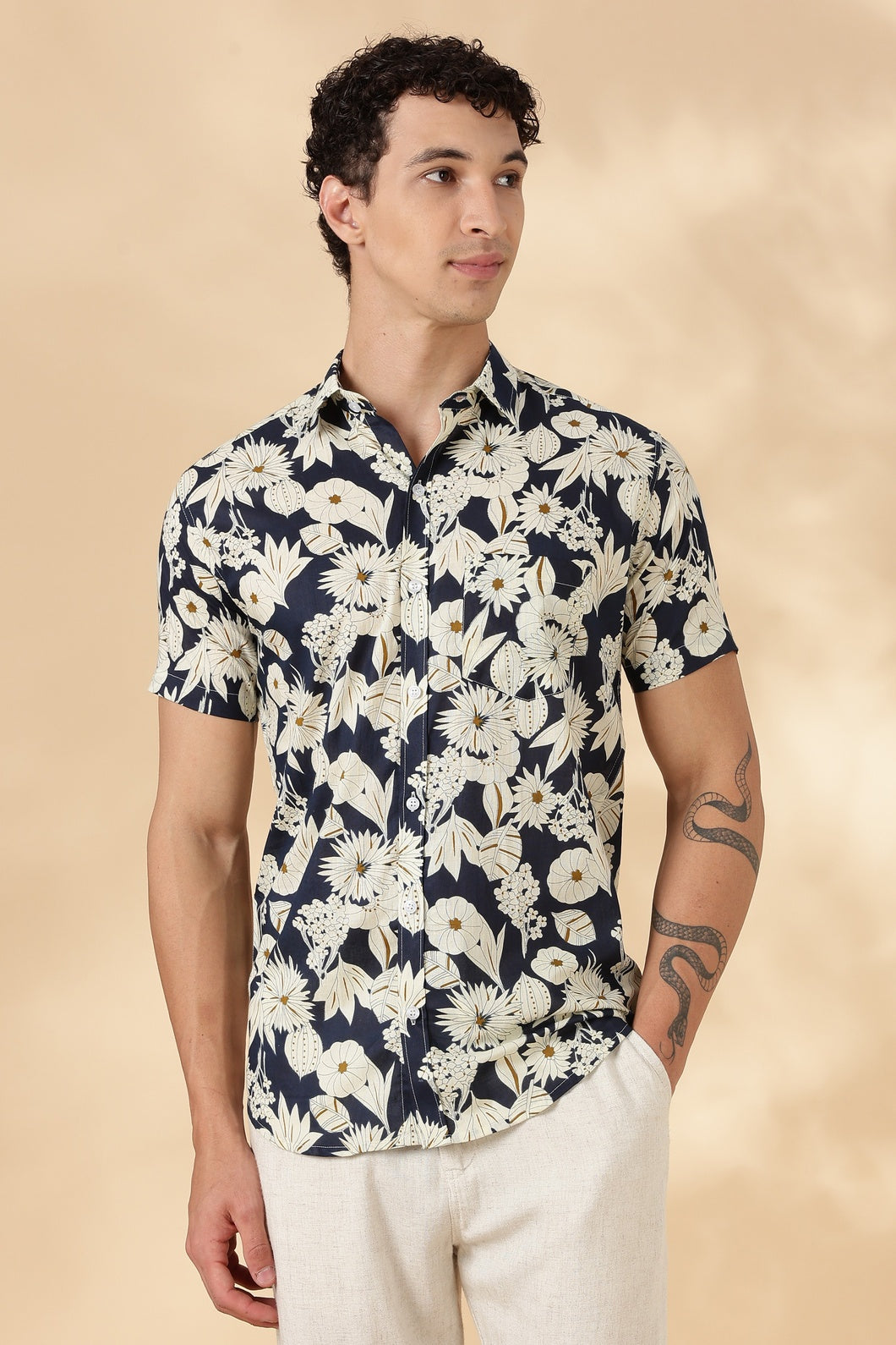 Nama’s Stylish Printed Half Sleeve Shirt for Men