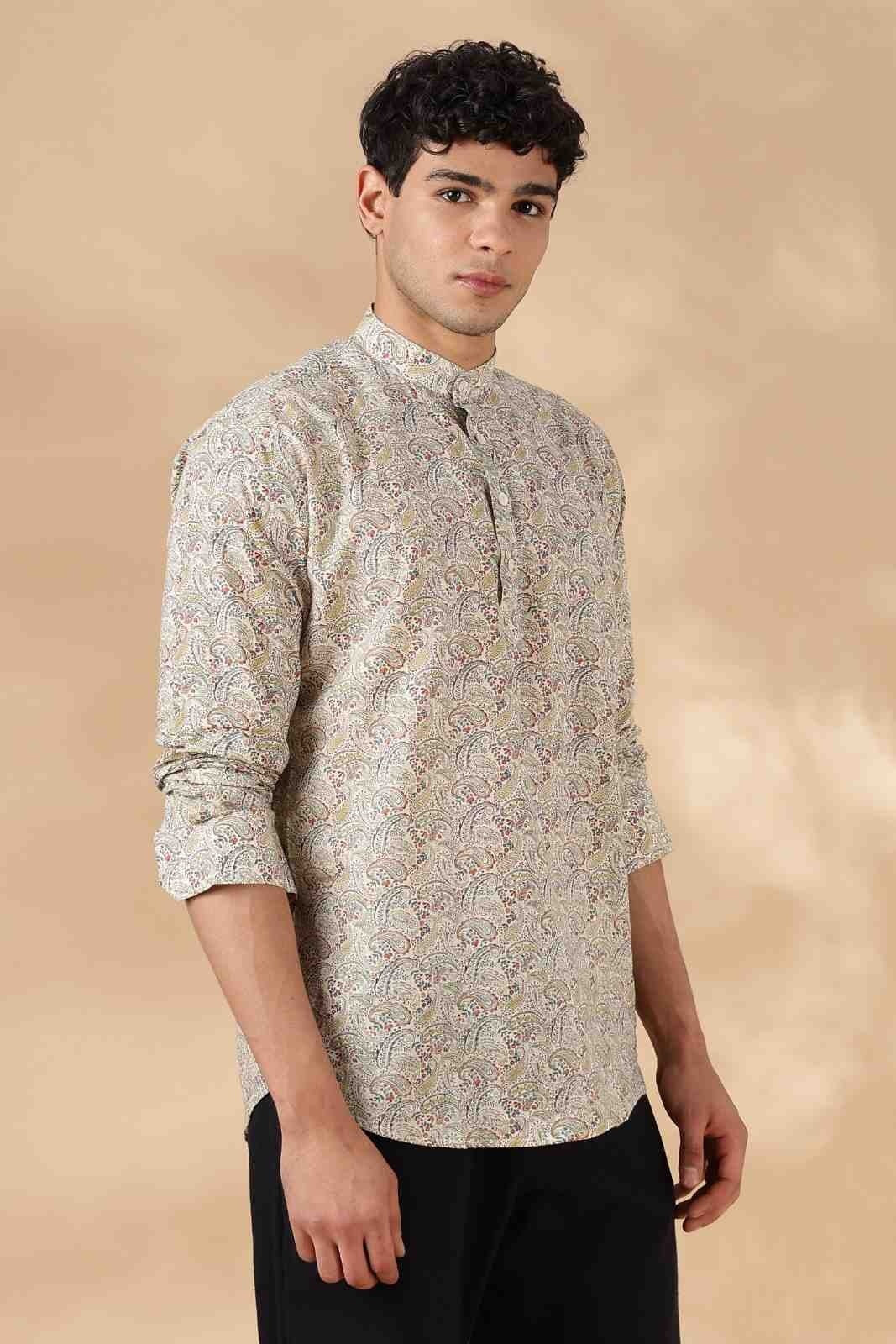 Nama’s Ethnic Cotton Short Kurta for Men