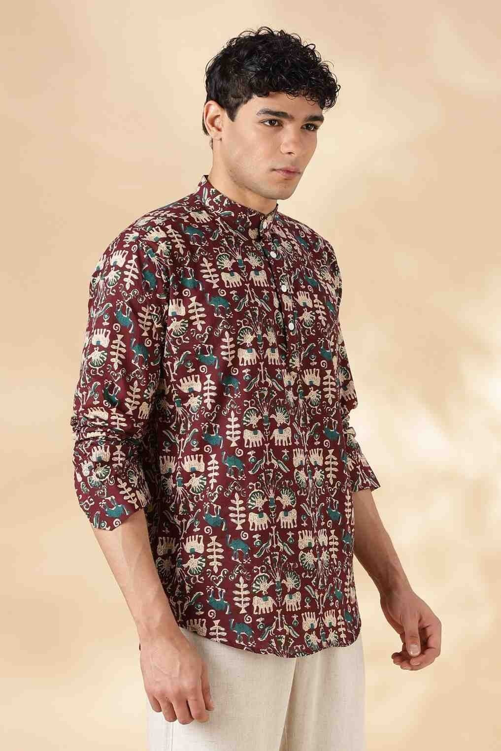 Nama’s Ethnic Cotton Short Kurta for Men