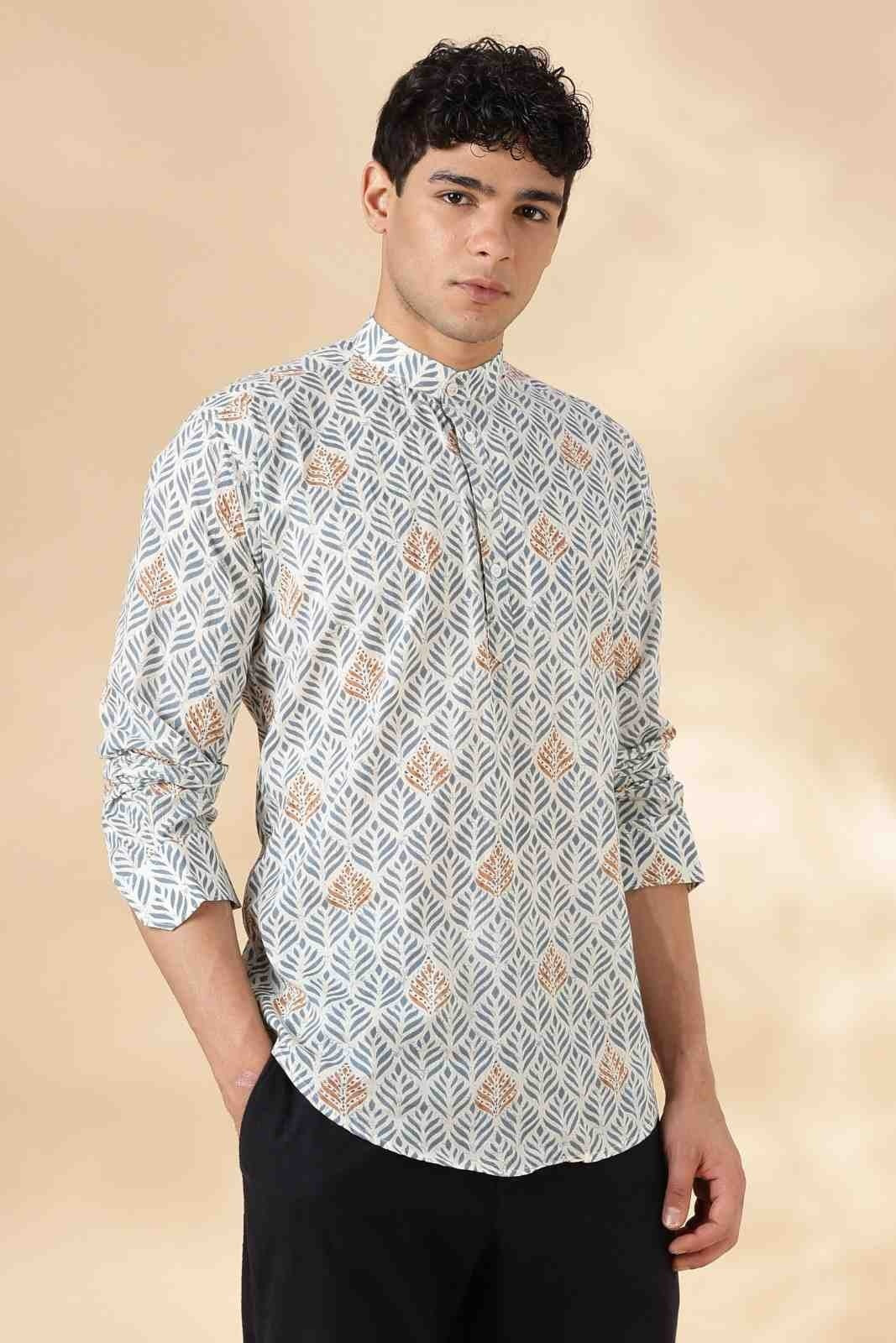 Nama’s Ethnic Cotton Short Kurta for Men