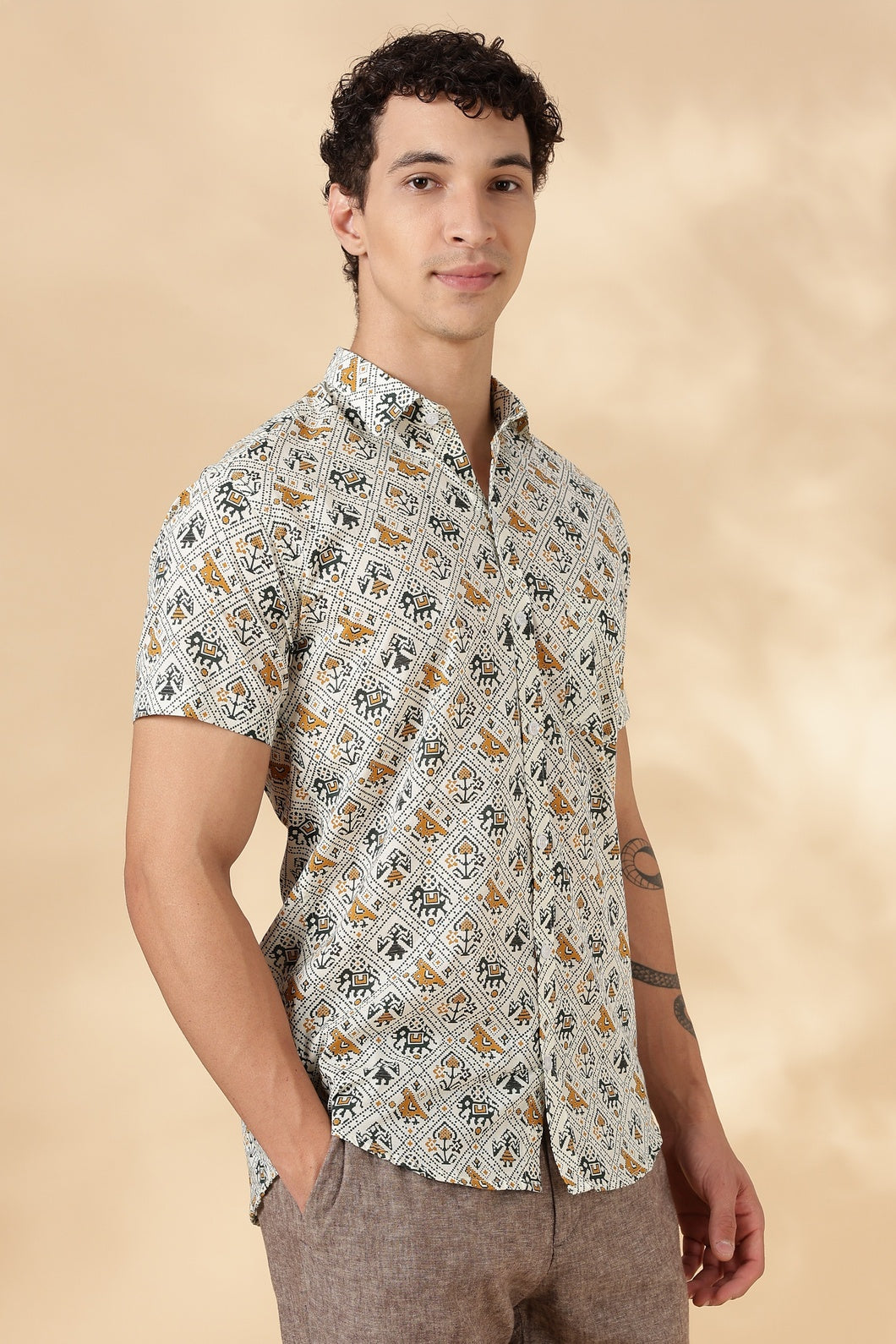 Nama’s Stylish Printed Half Sleeve Shirt for Men