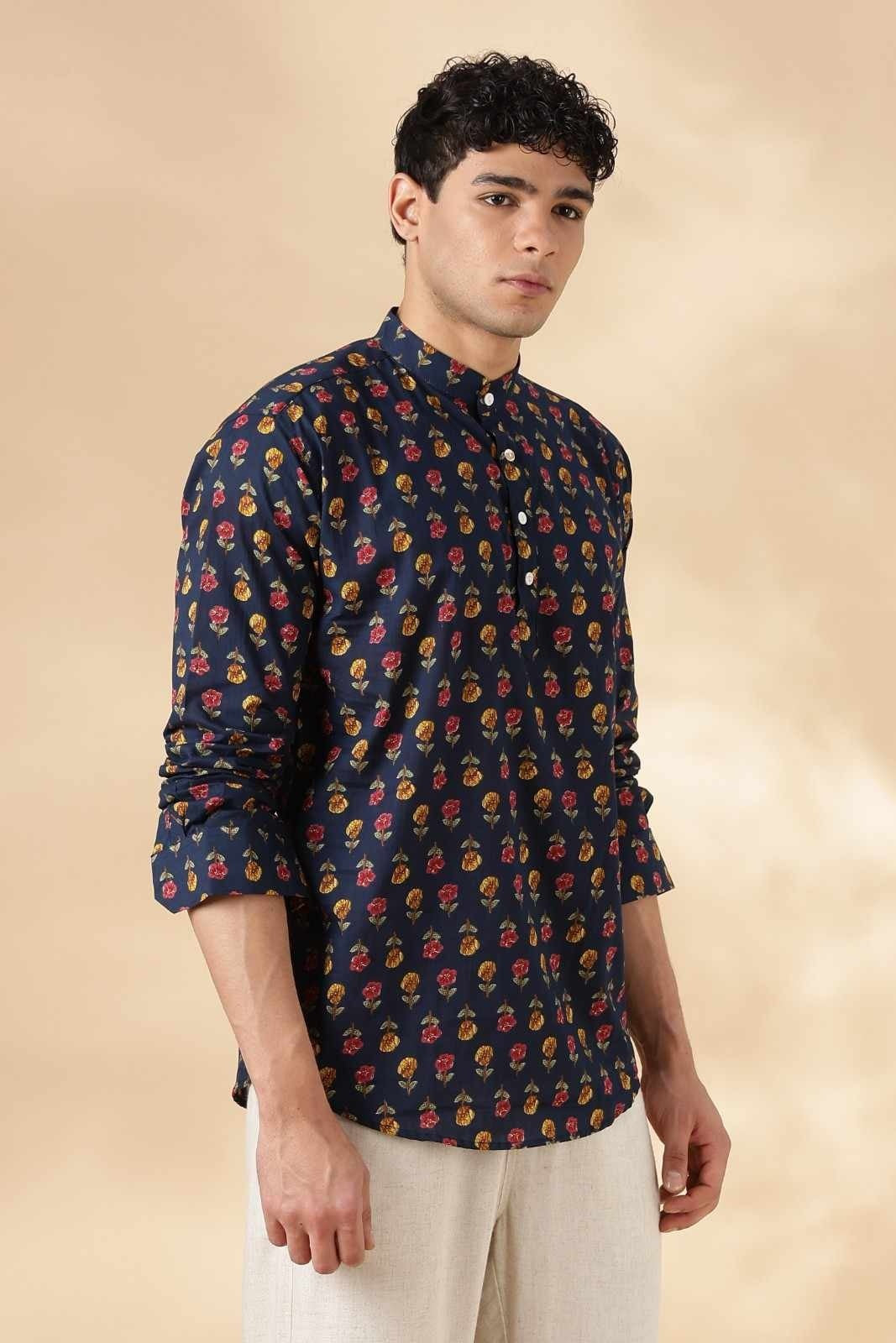 Nama’s Ethnic Cotton Short Kurta for Men