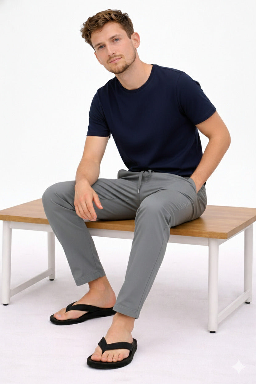 Men'S Solid Straight Fit Lounge Bottoms