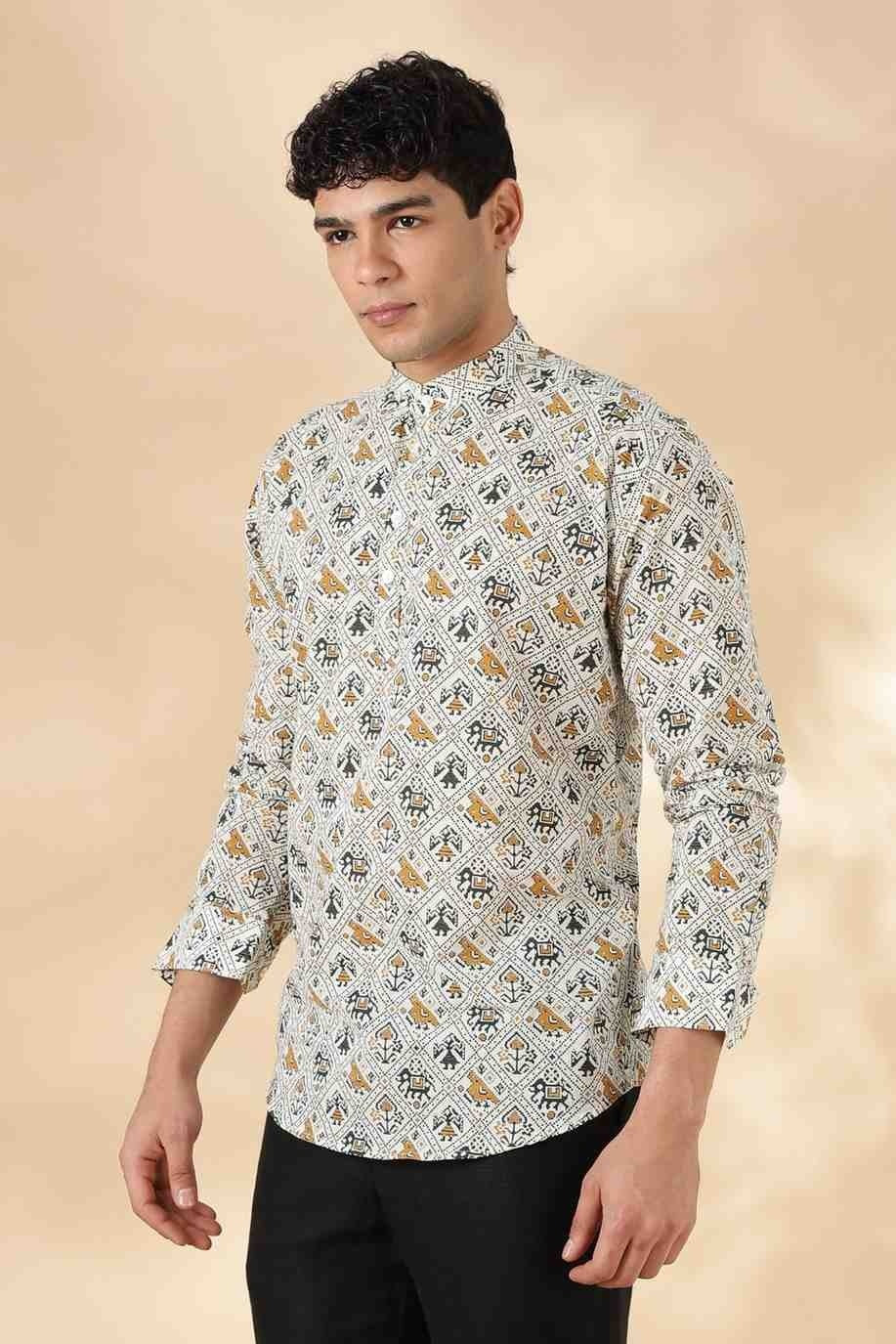 Nama’s Ethnic Cotton Short Kurta for Men