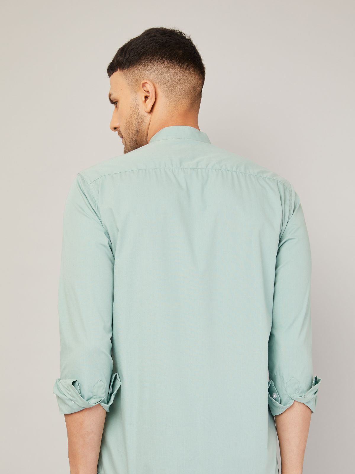 Mandarin collar shirt