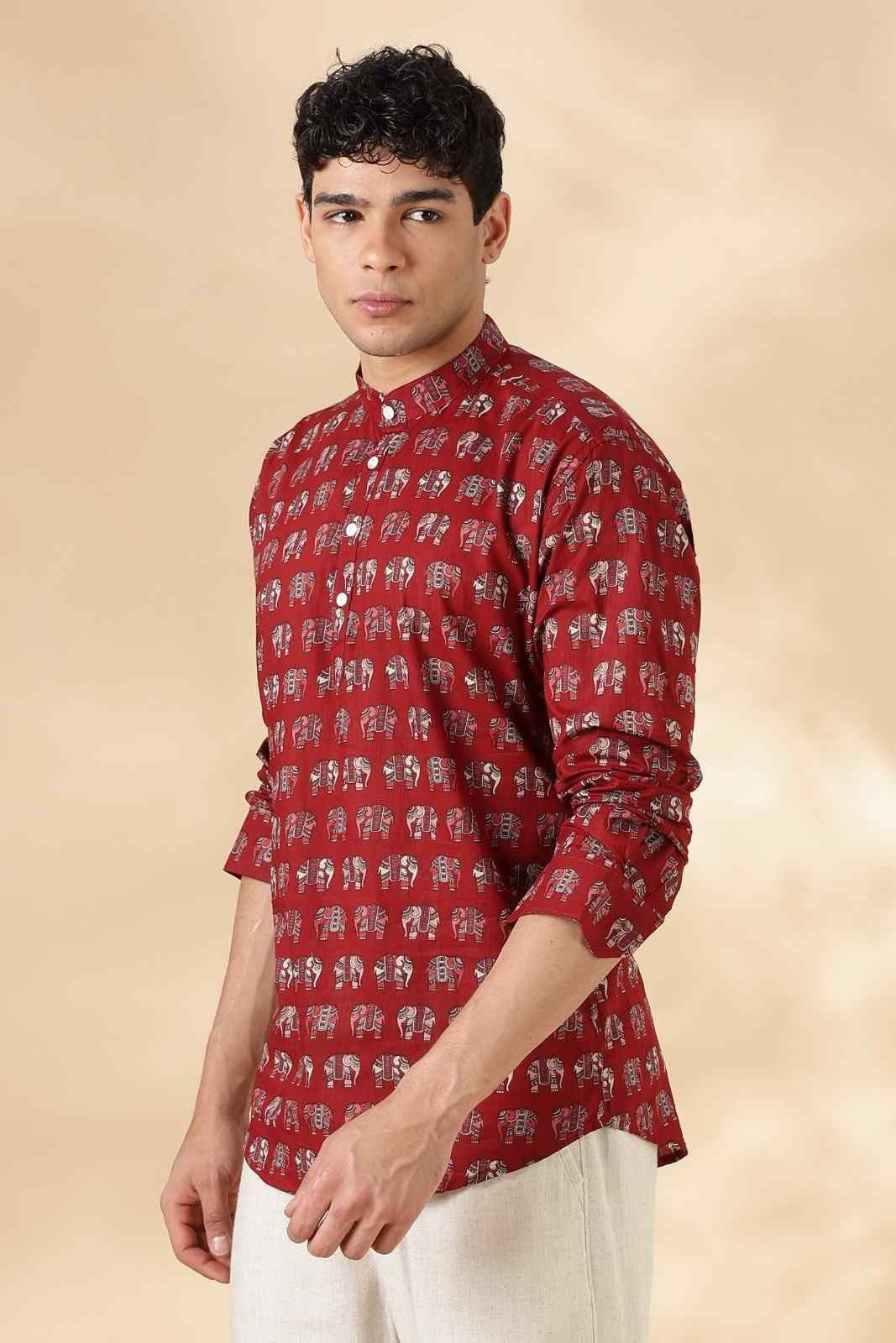 Nama’s Ethnic Cotton Short Kurta for Men