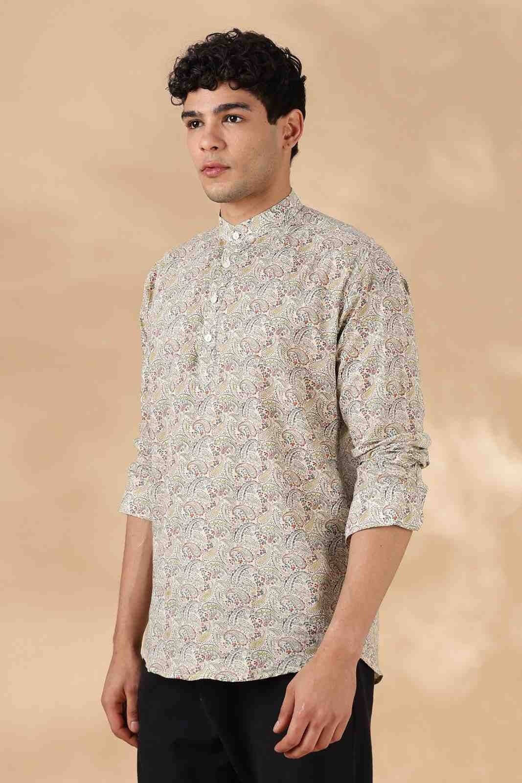 Nama’s Ethnic Cotton Short Kurta for Men