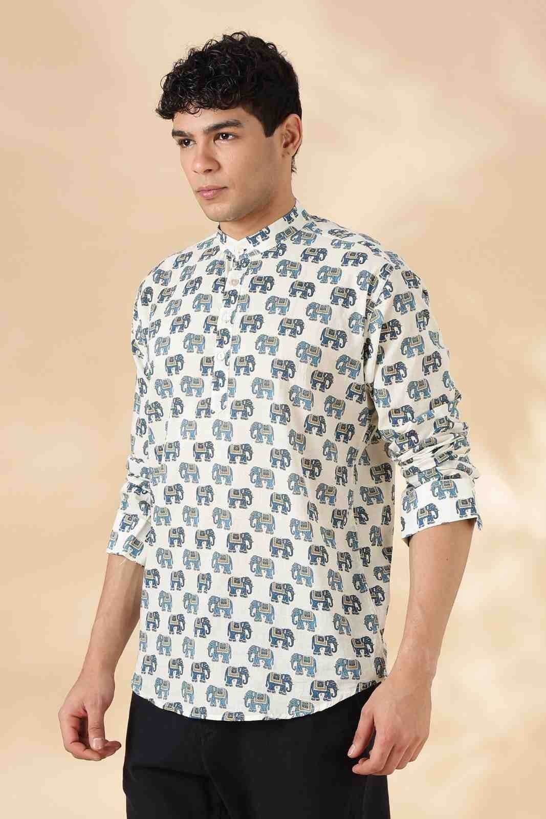 Nama’s Ethnic Cotton Short Kurta for Men