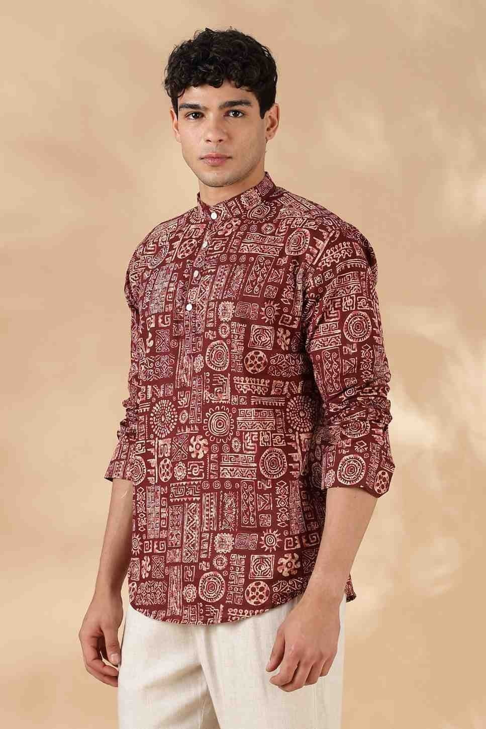 Nama’s Ethnic Cotton Short Kurta for Men