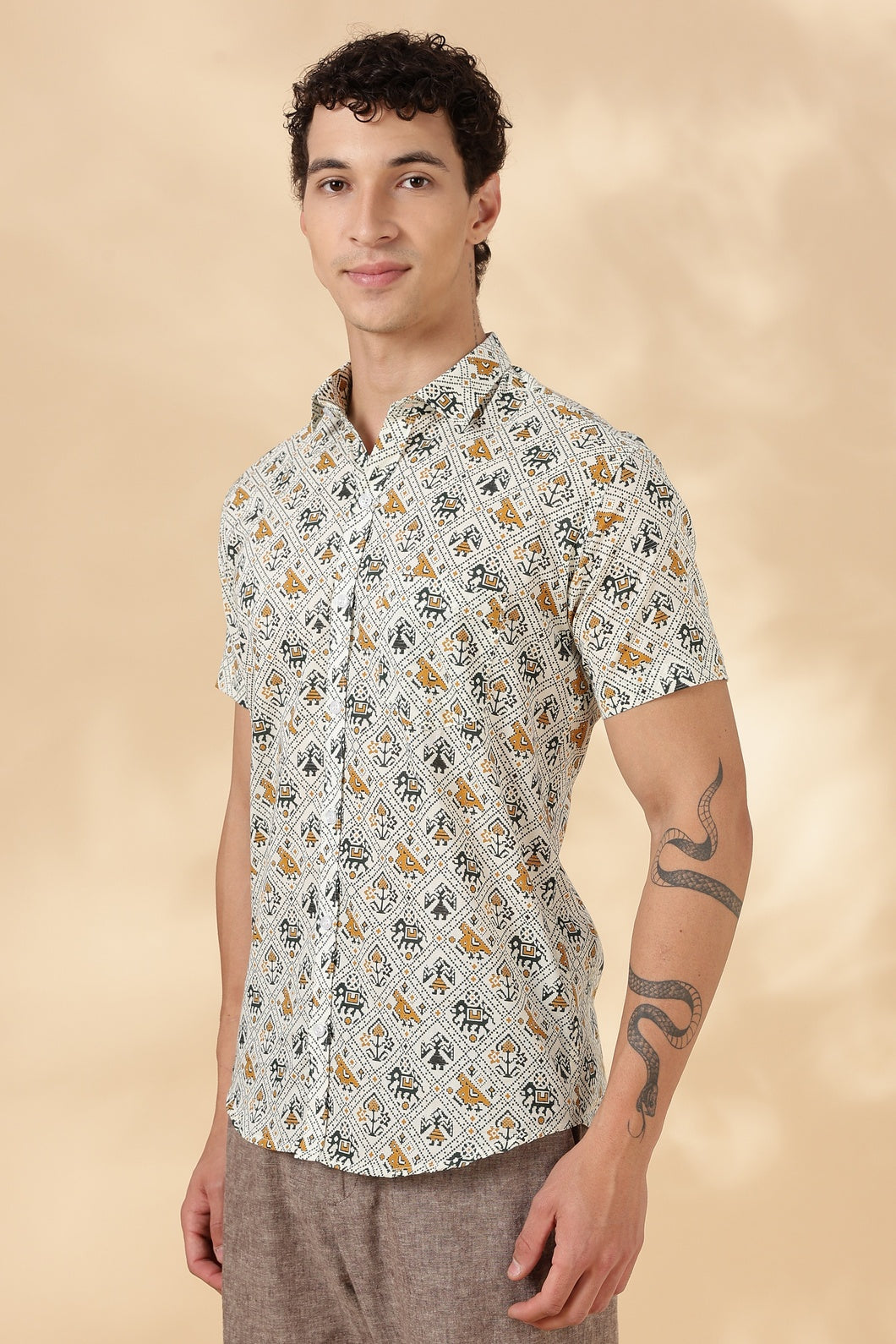 Nama’s Stylish Printed Half Sleeve Shirt for Men