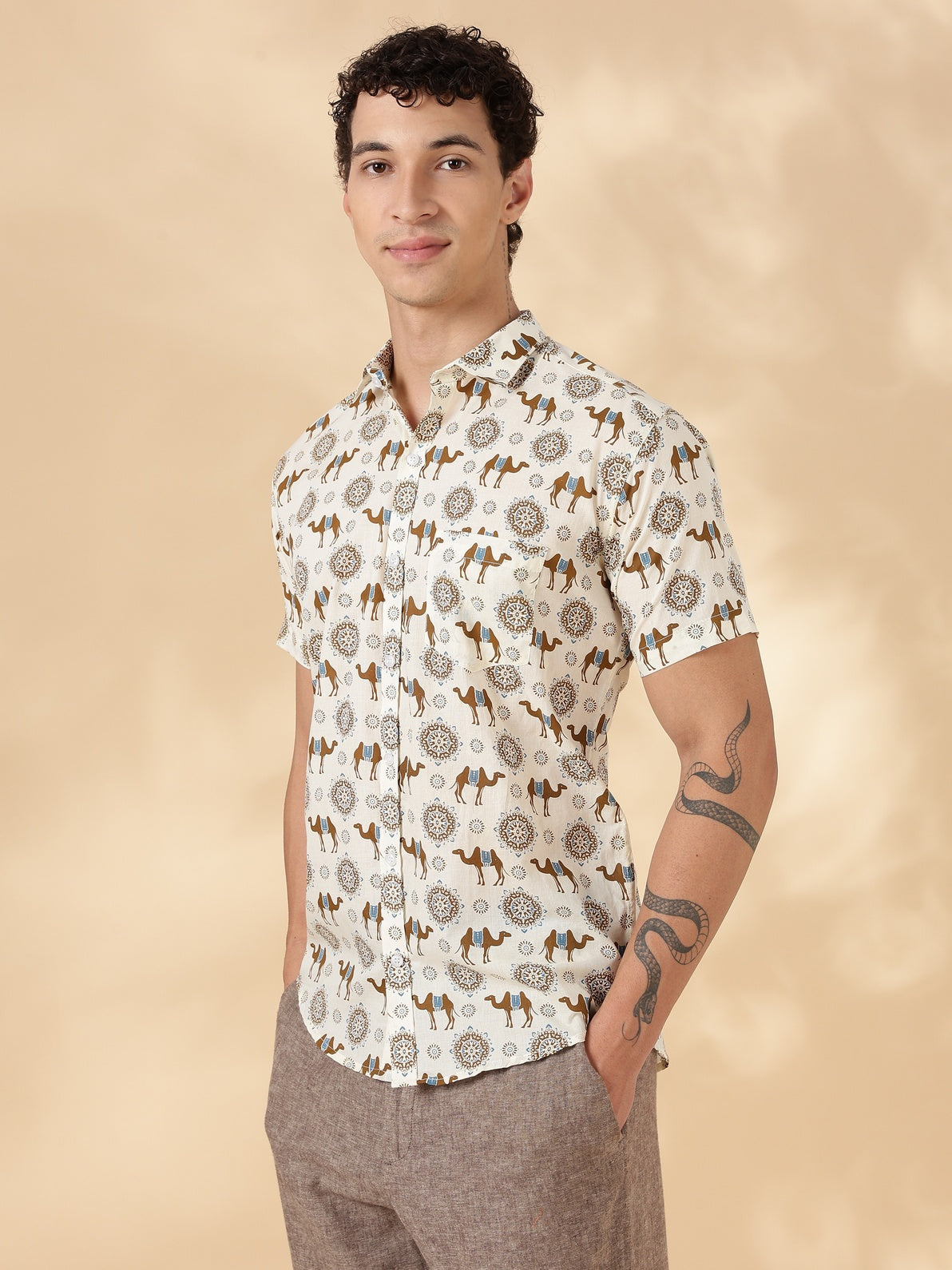 Nama’s Stylish Printed Half Sleeve Shirt for Men