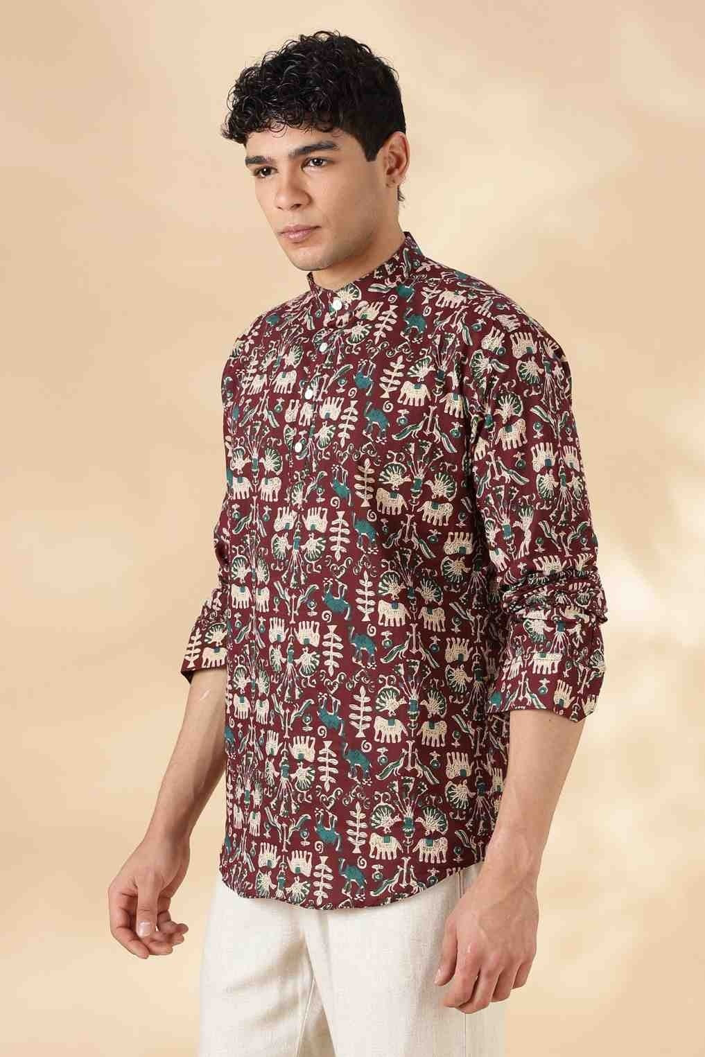 Nama’s Ethnic Cotton Short Kurta for Men