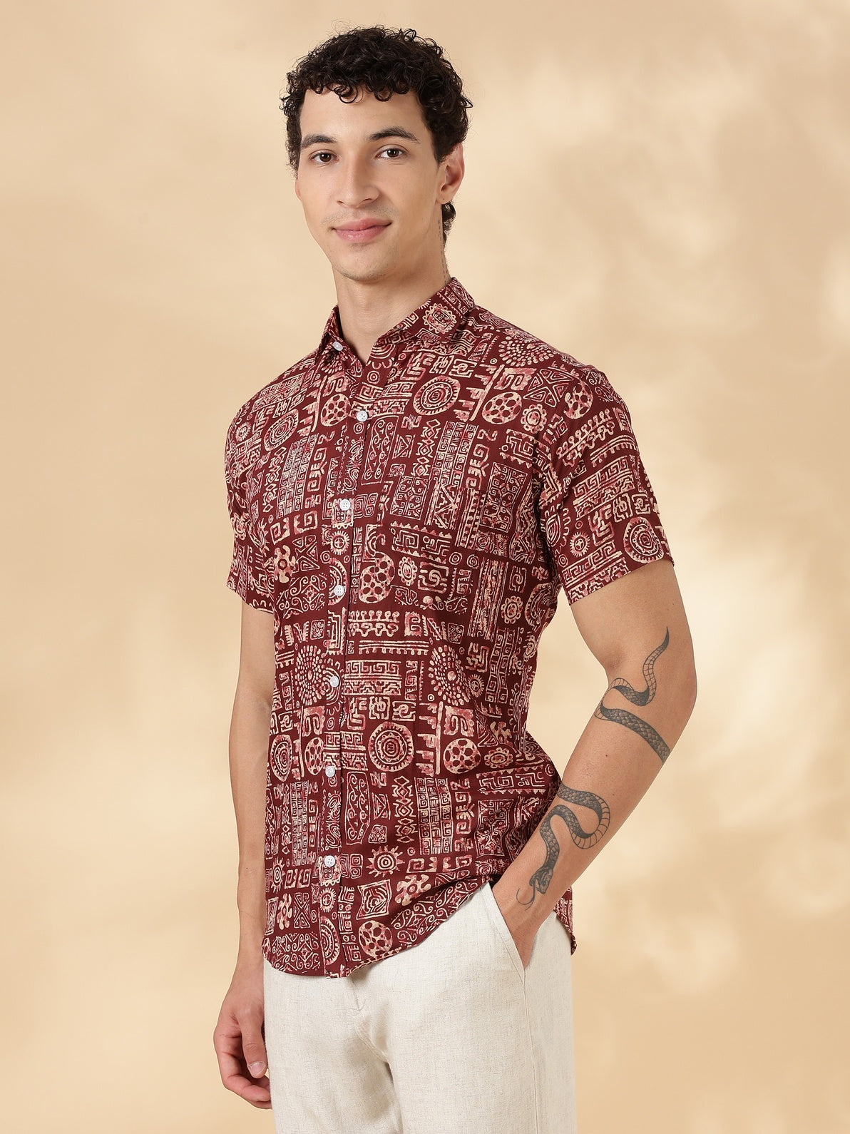 Nama’s Stylish Printed Half Sleeve Shirt for Men
