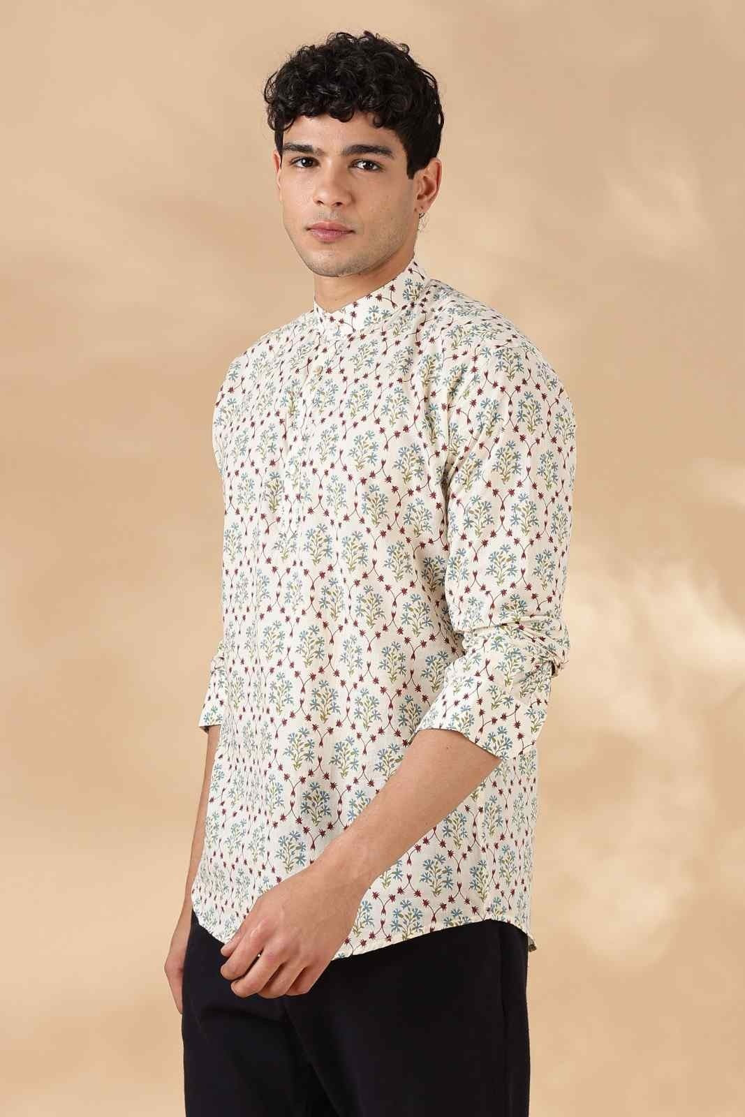 Nama’s Ethnic Cotton Short Kurta for Men