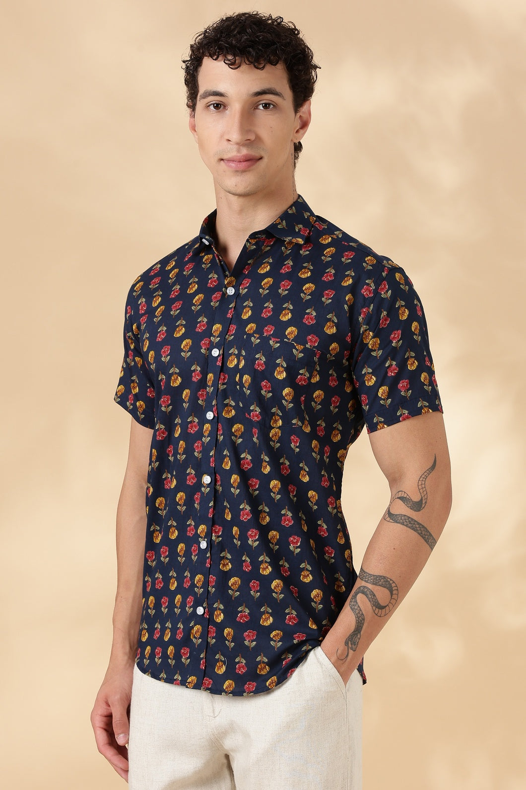 Nama’s Stylish Printed Half Sleeve Shirt for Men