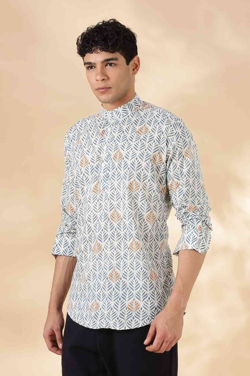 Nama’s Ethnic Cotton Short Kurta for Men