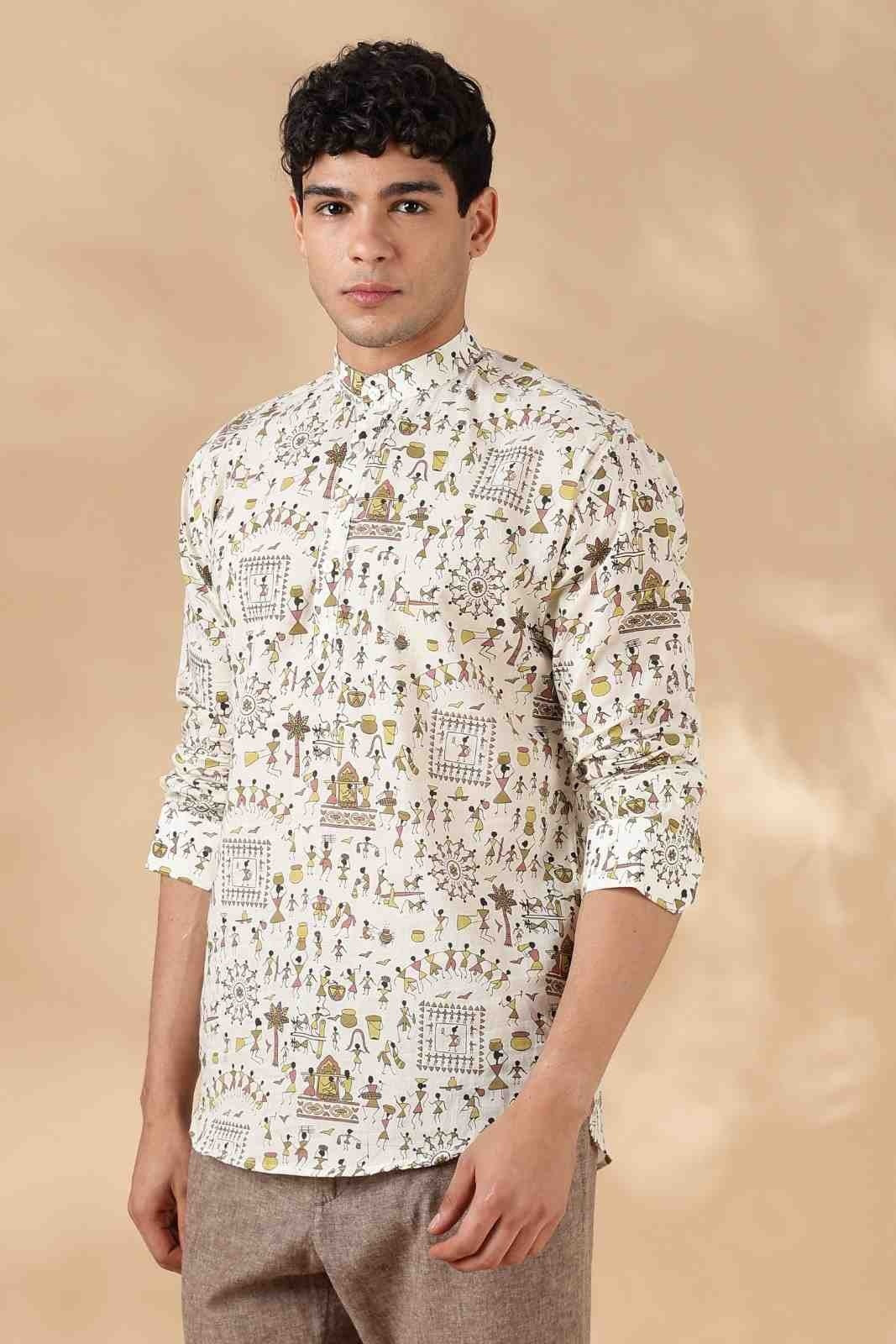 Nama’s Ethnic Cotton Short Kurta for Men