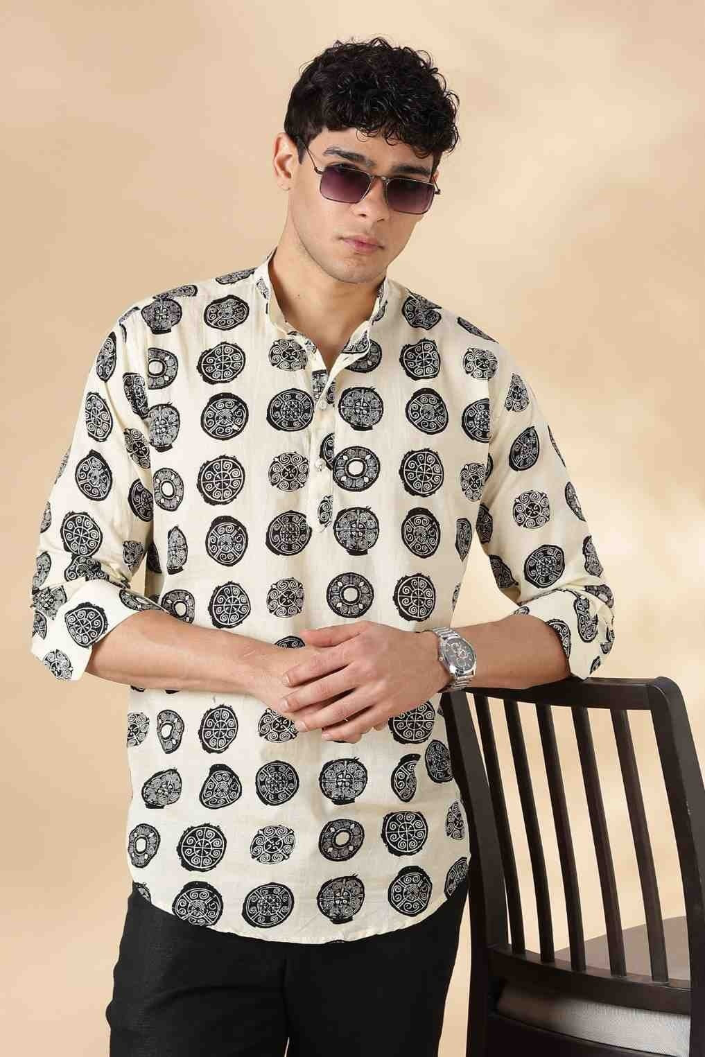 Nama’s Ethnic Cotton Short Kurta for Men