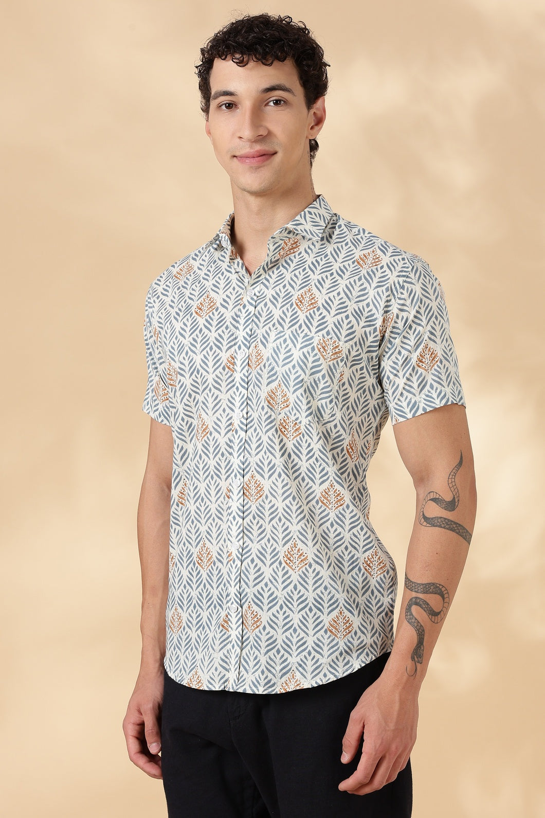 Nama’s Stylish Printed Half Sleeve Shirt for Men