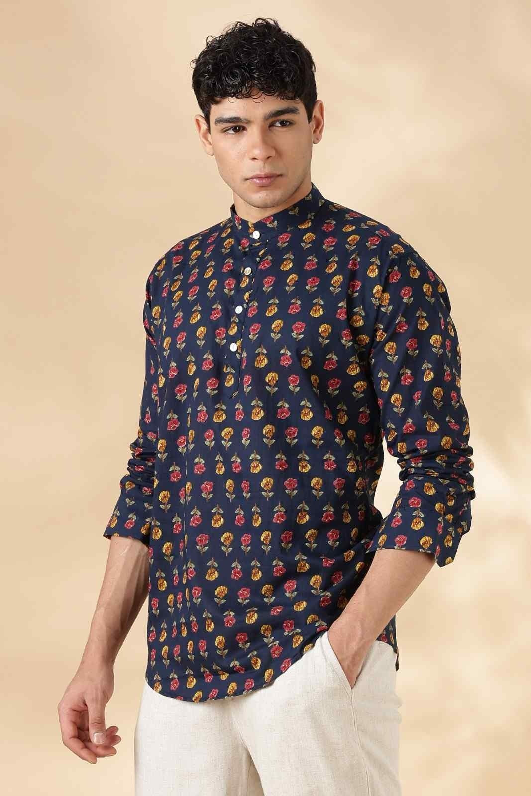 Nama’s Ethnic Cotton Short Kurta for Men