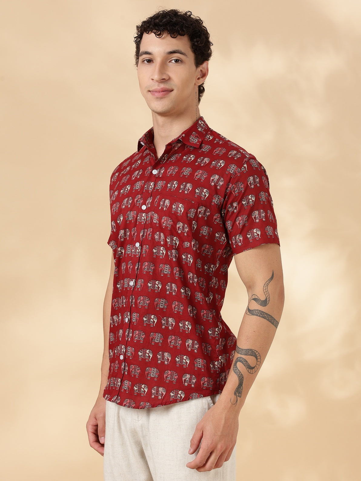 Nama’s Stylish Printed Half Sleeve Shirt for Men