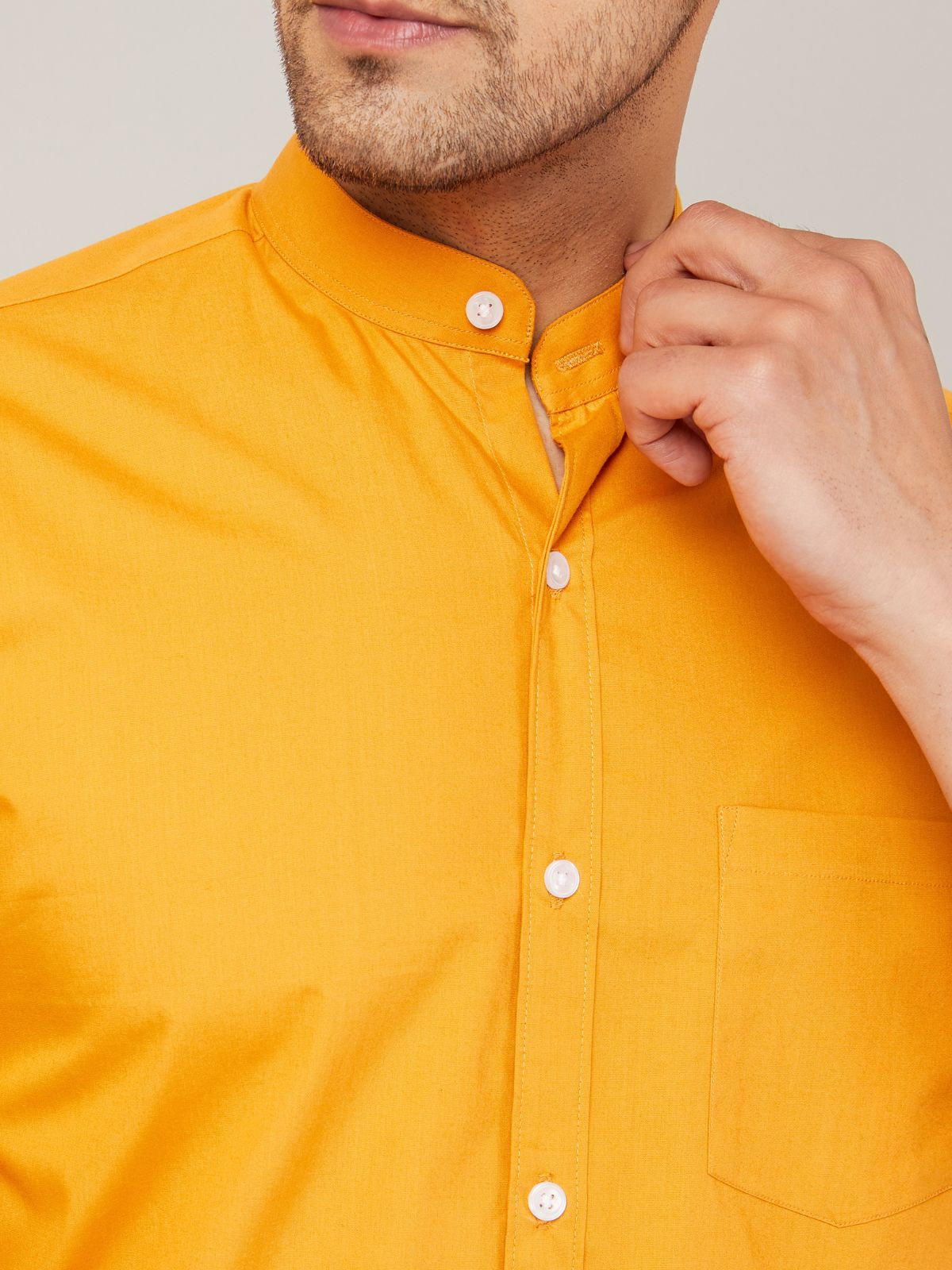 Mandarin collar shirt