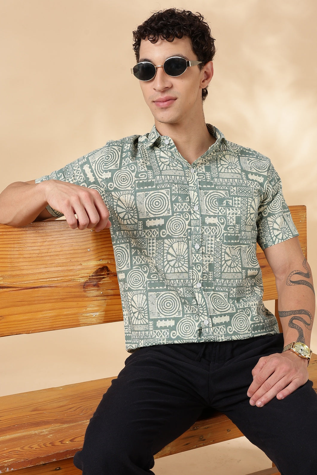 Nama’s Jaipur Stylish Printed Half Sleeve Shirt for Men