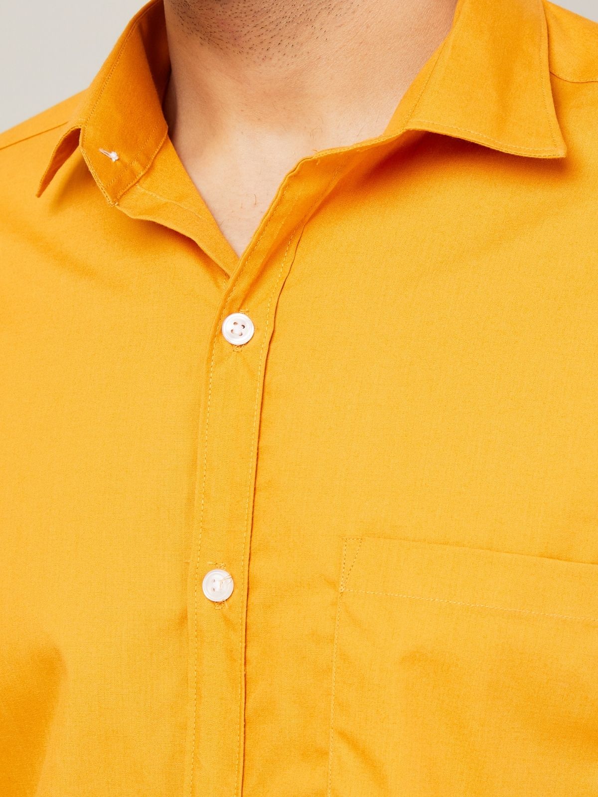 Louis Monarch Men Regular Fit Solid Spread  Collar Casual Yellow Color Shirt