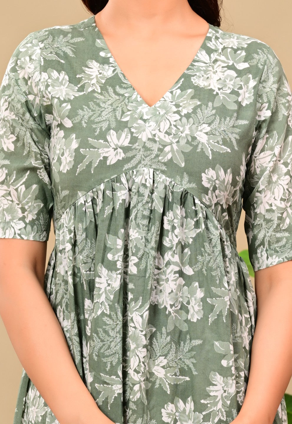 Nama’s Women Floral Printed Flared Midi Dress