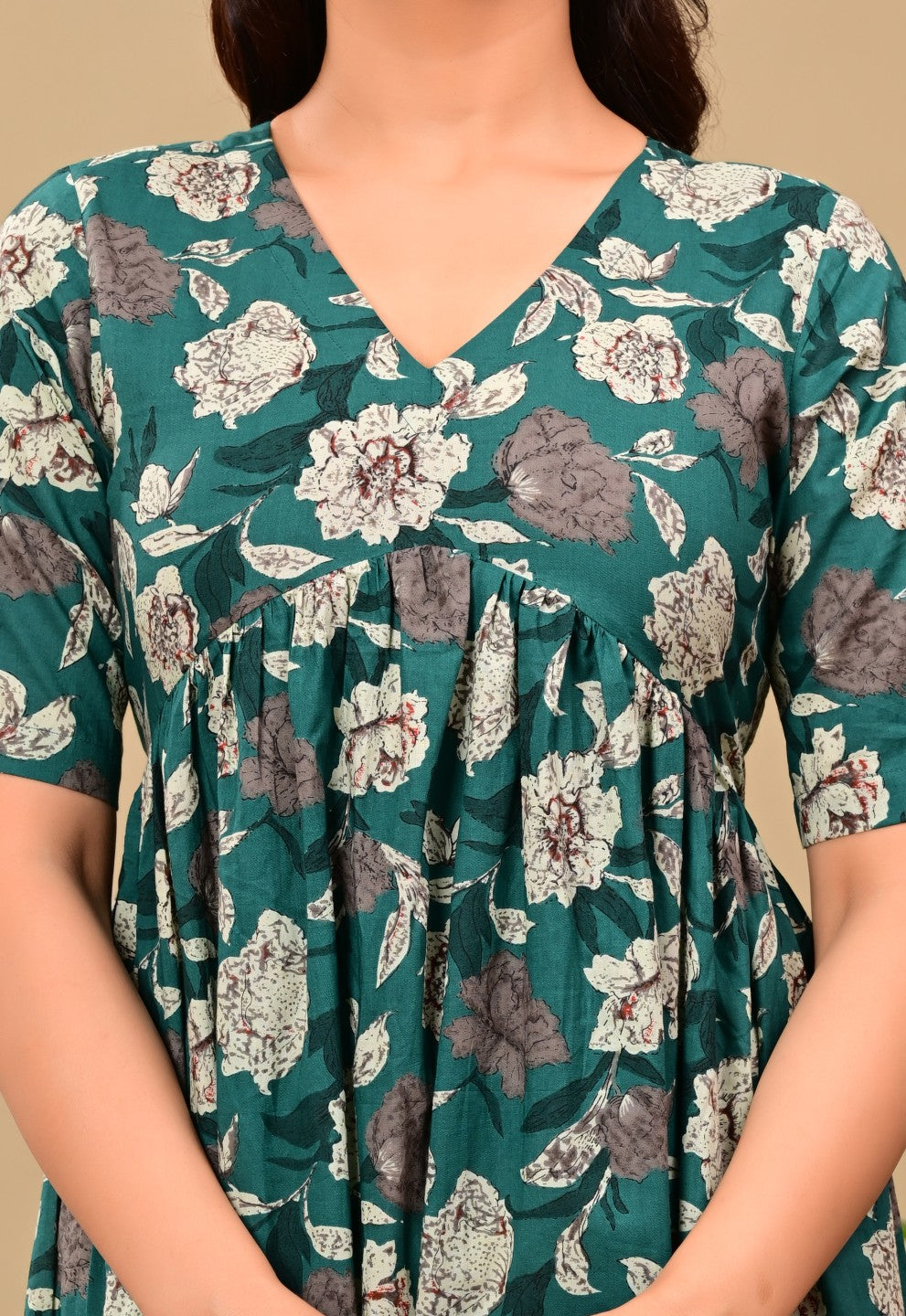 Nama’s Women Floral Printed Flared Midi Dress