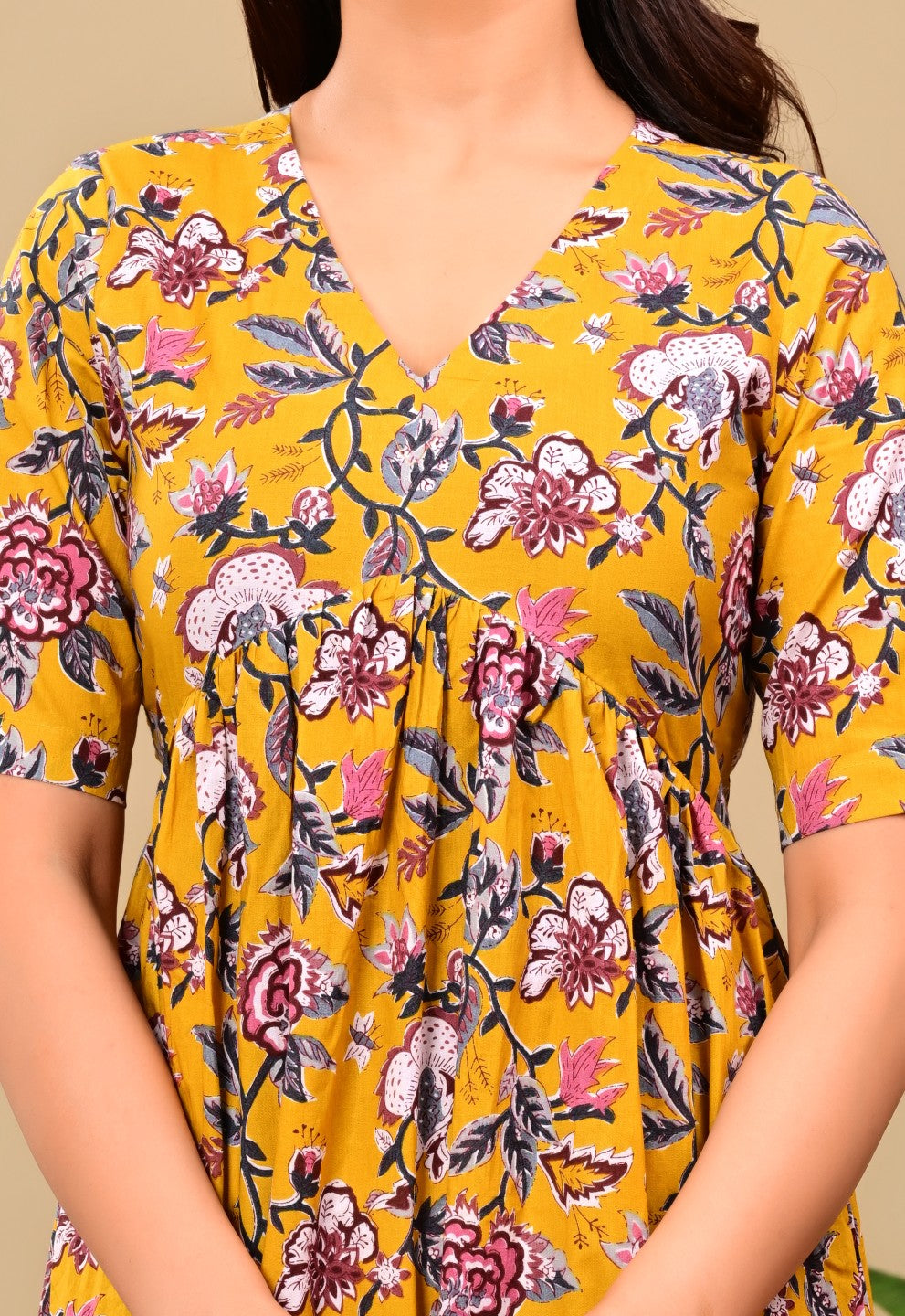 Nama’s Women Floral Printed Flared Midi Dress