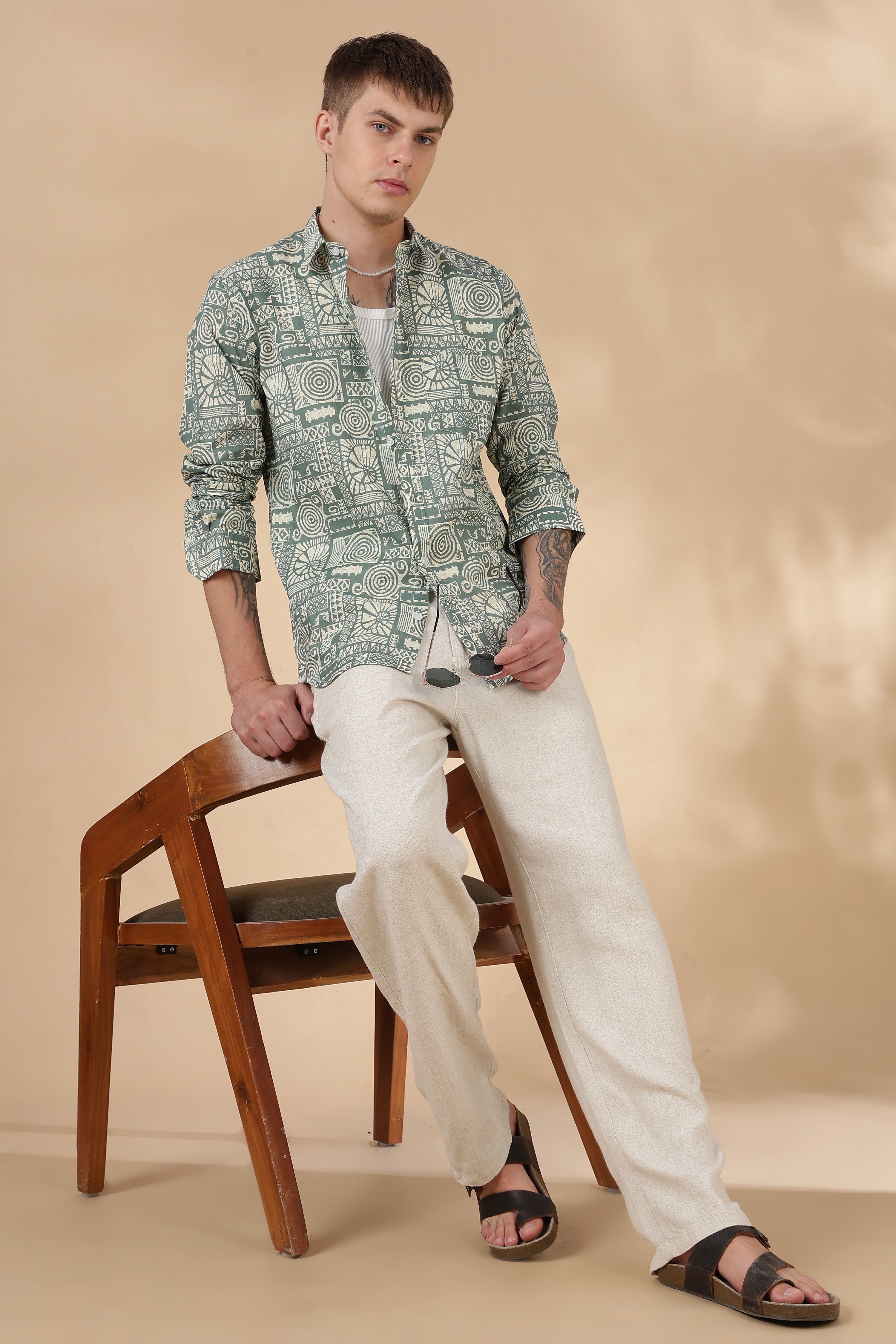 Men’s Full Sleeve Printed Cotton Shirt