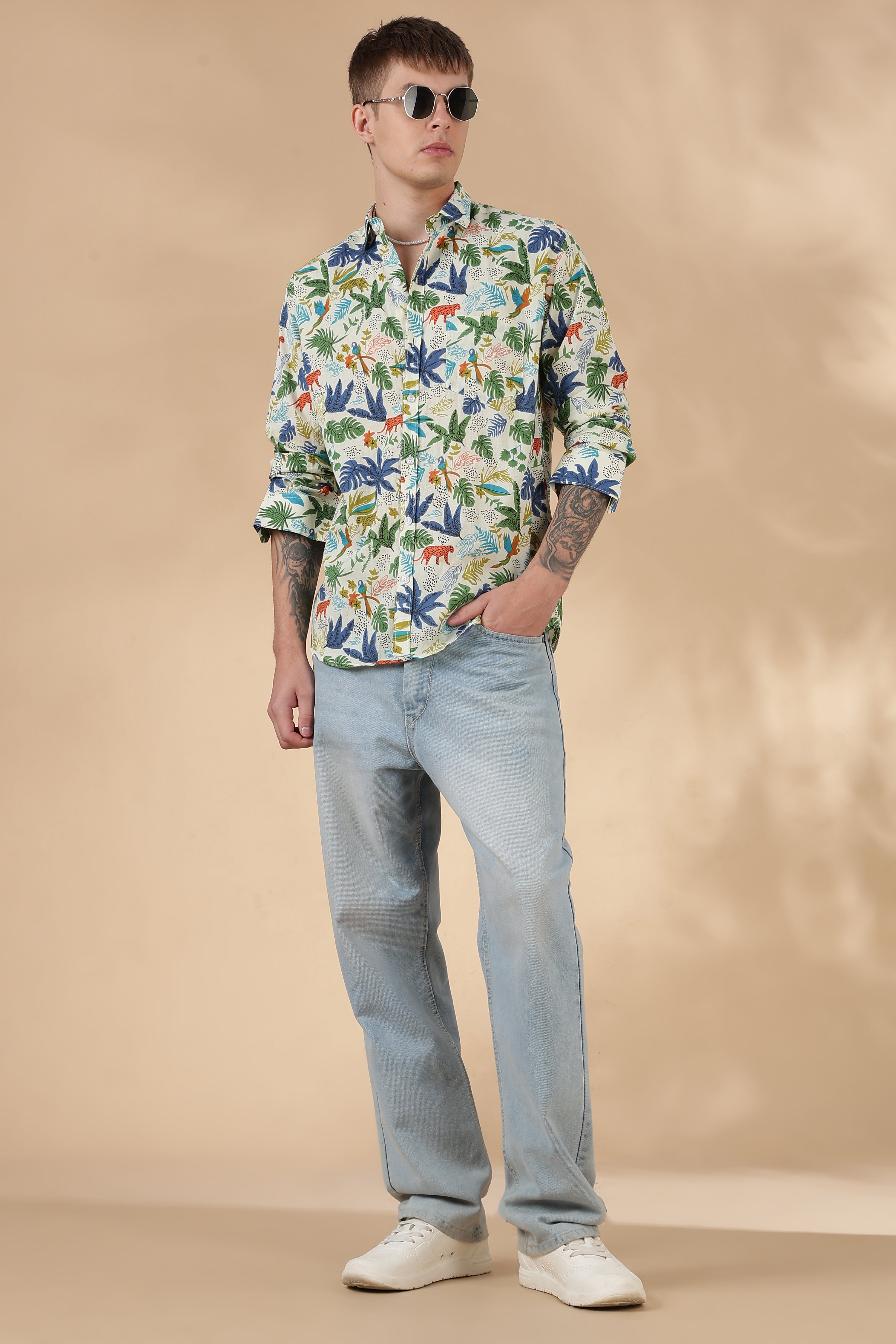 Men’s Full Sleeve Printed Cotton Shirt