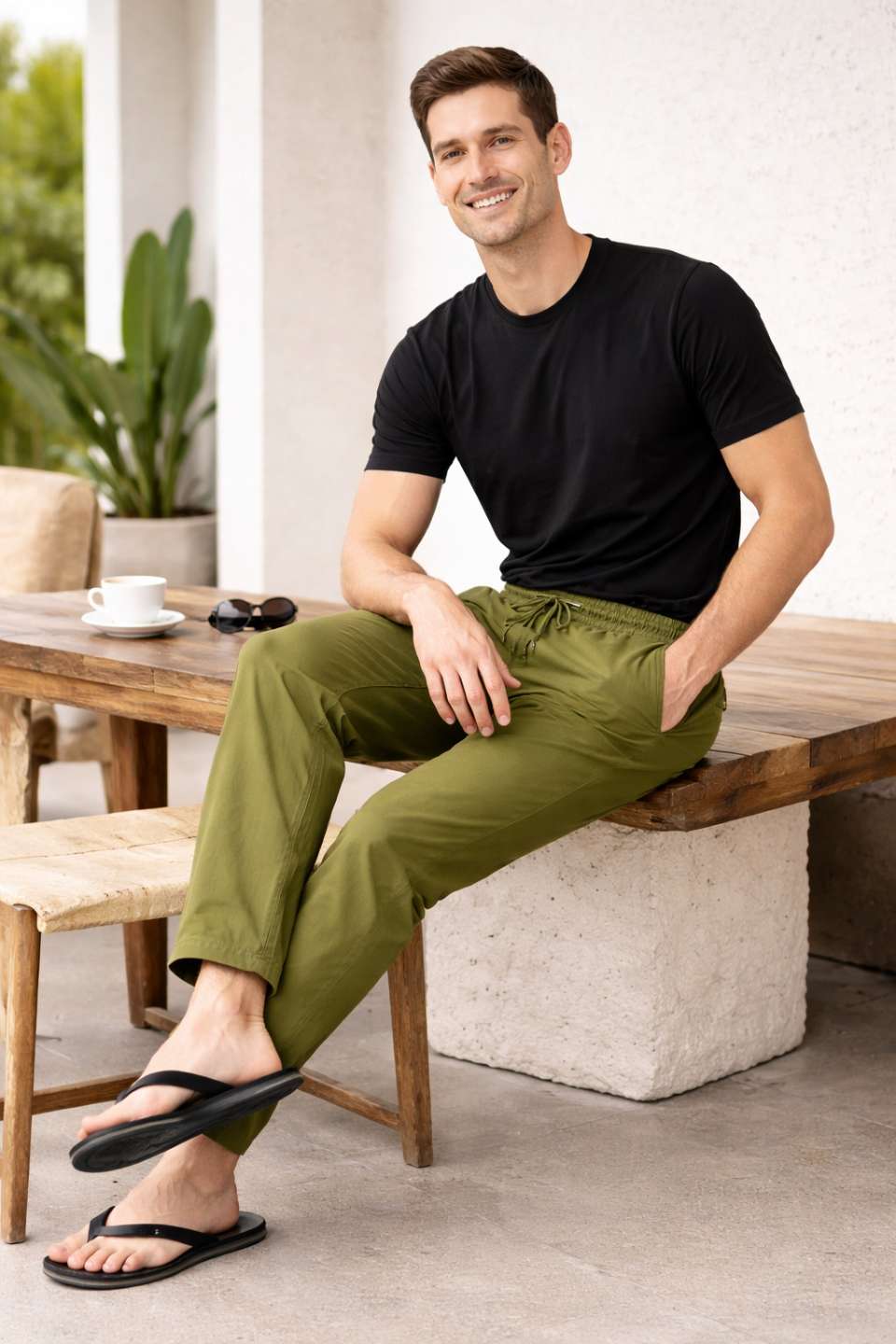 NAMA'S Men Solid Straight Fit Lounge Bottoms