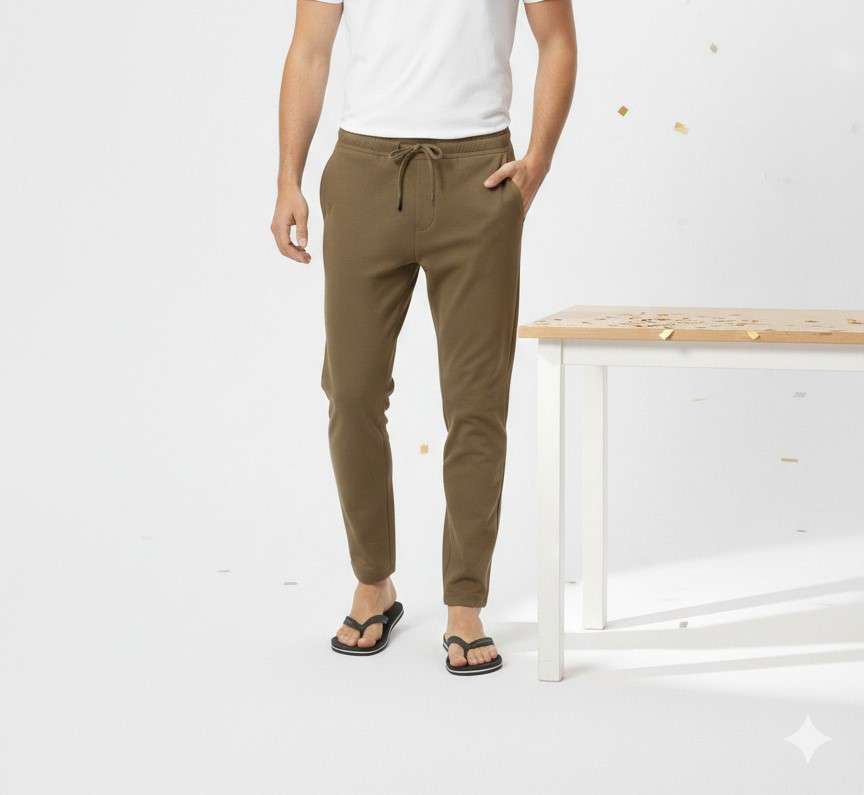 NAMA'S Men Solid Straight Fit Lounge Bottoms
