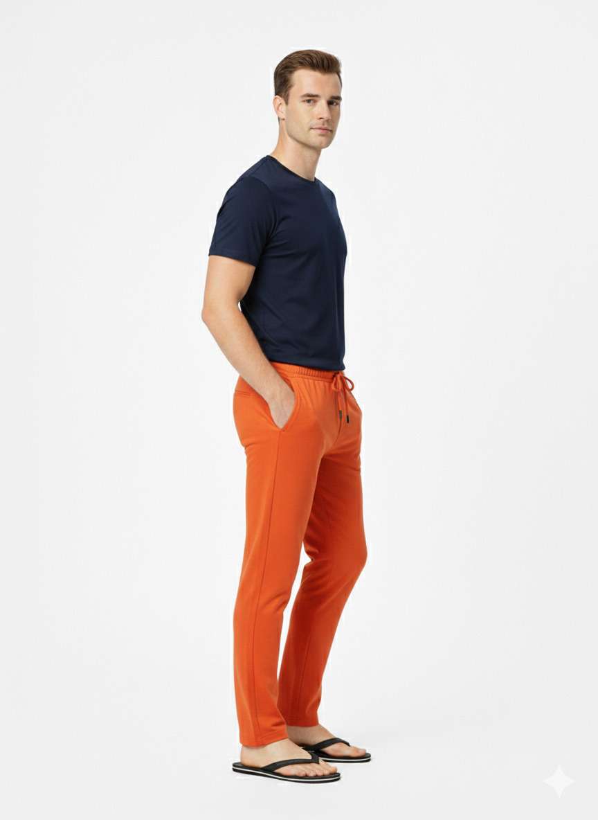 NAMA'S Men Solid Straight Fit Lounge Bottoms