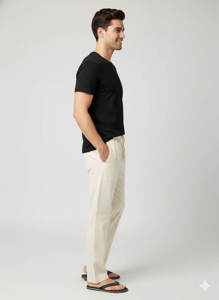 NAMA'S Men Solid Straight Fit Lounge Bottoms