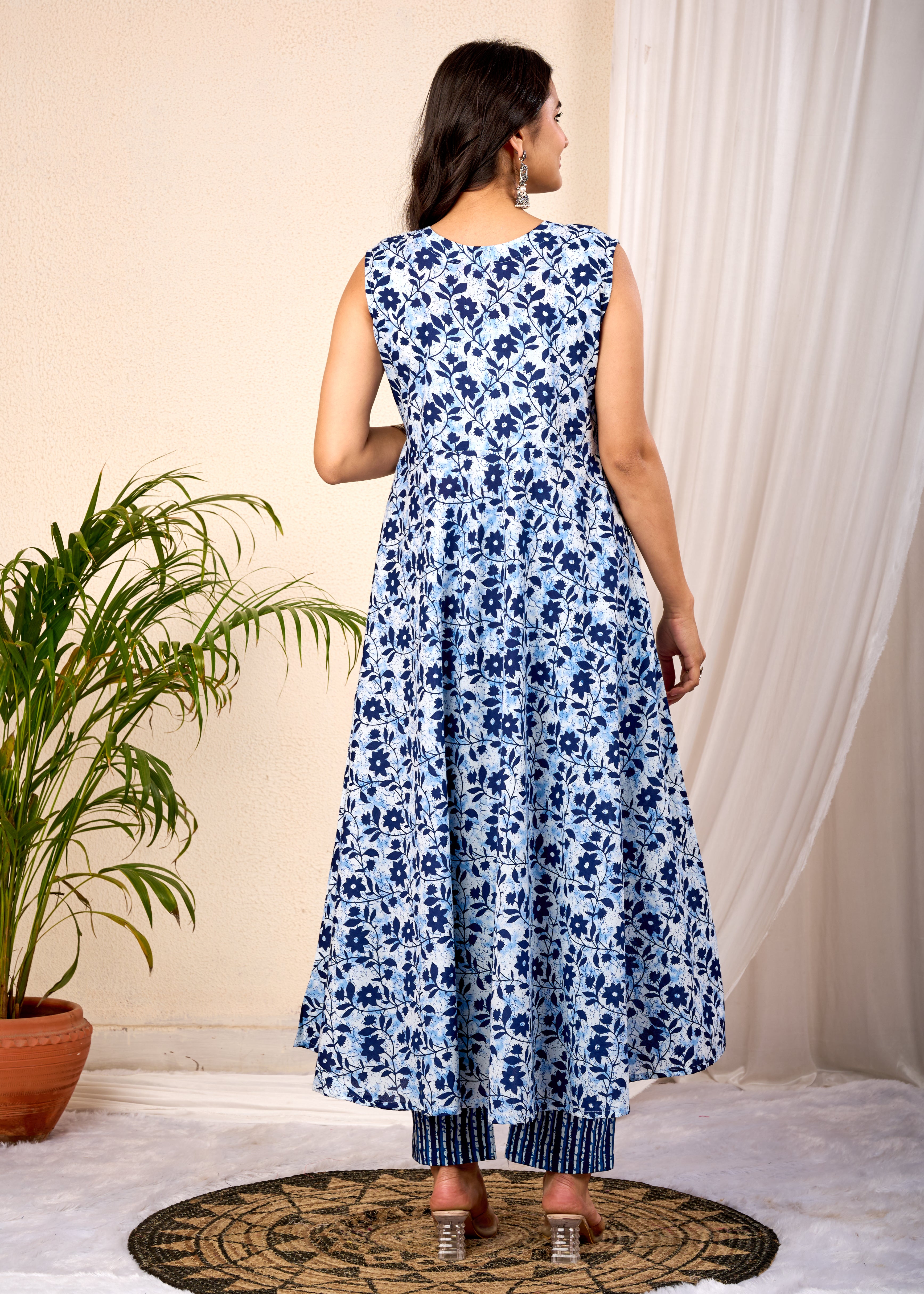 OXFORD BLUE HAND CRAFTED COTTON SUIT SET