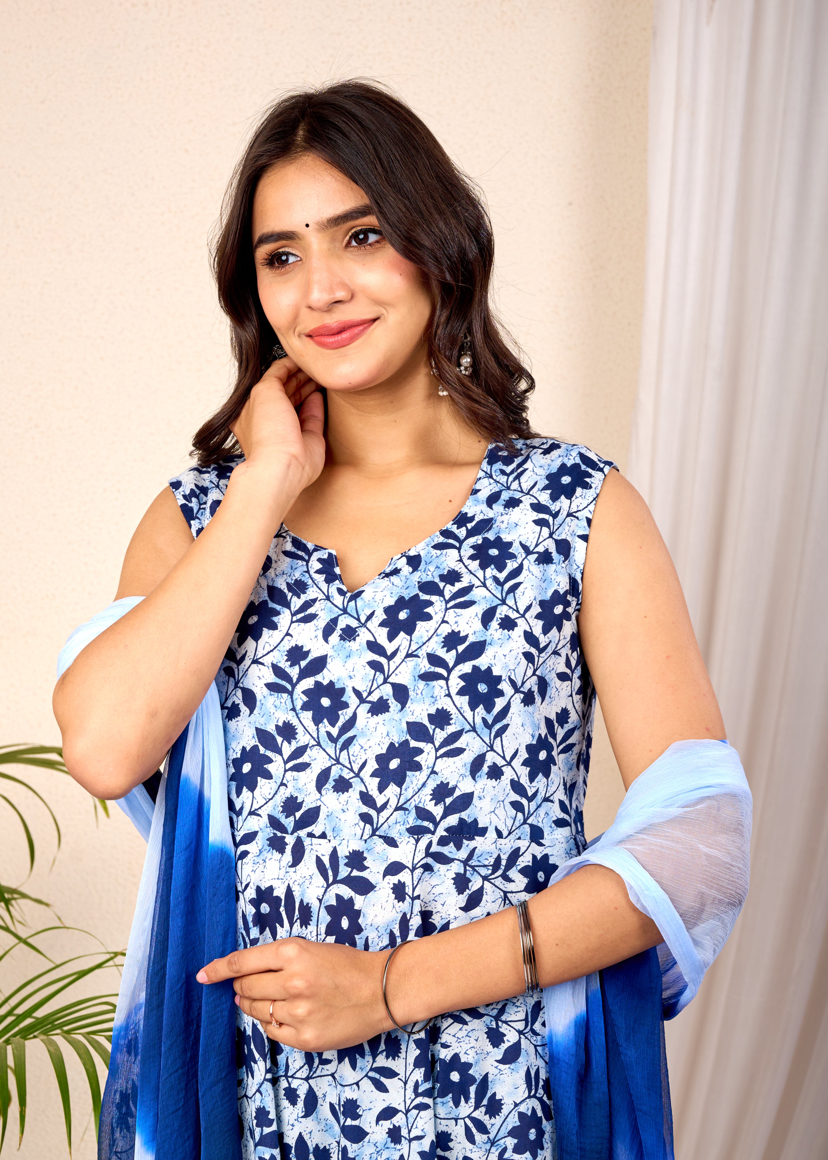 OXFORD BLUE HAND CRAFTED COTTON SUIT SET