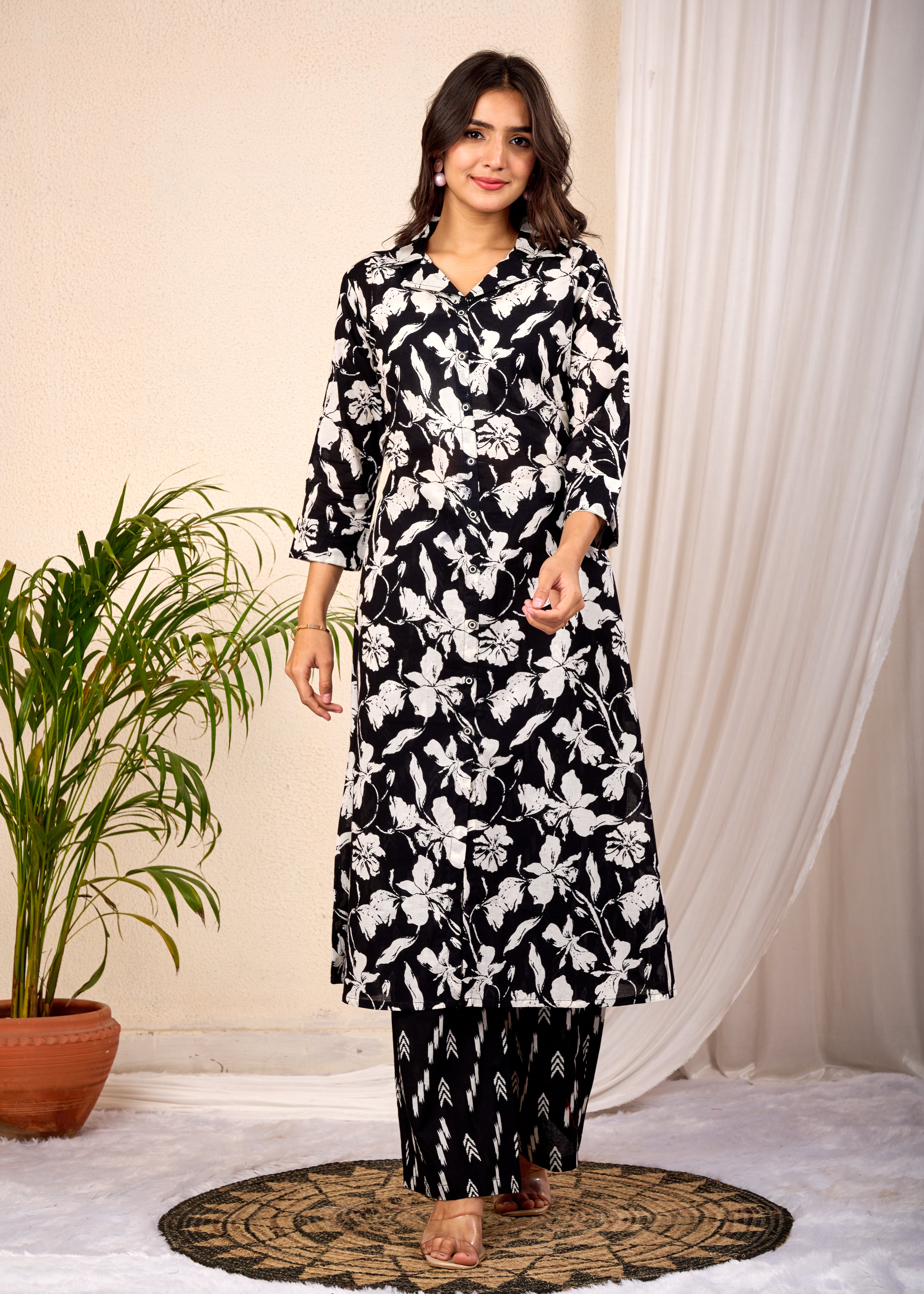 JASMIN BLACK HAND CRAFTED COTTON  CO-OD SET