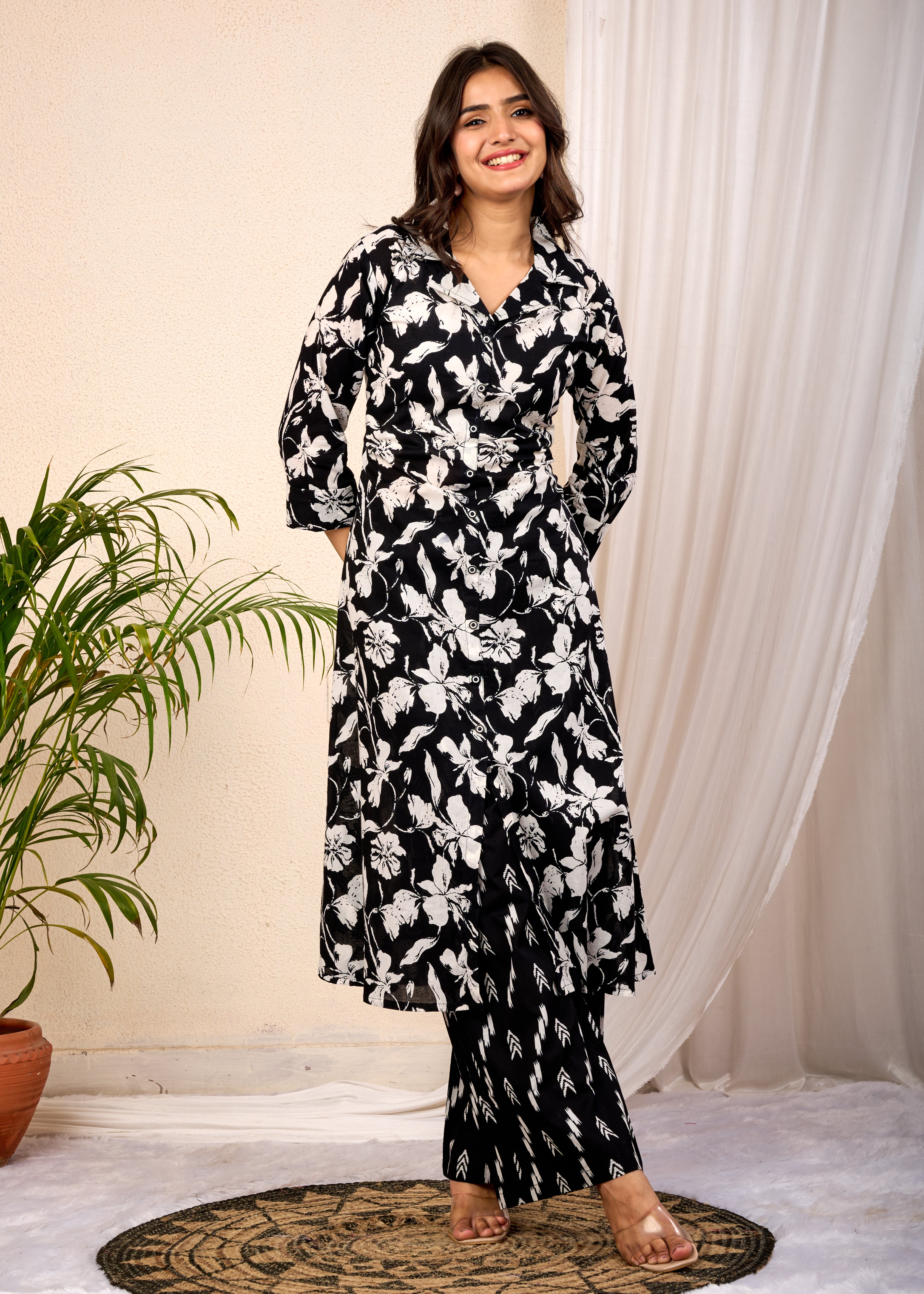 JASMIN BLACK HAND CRAFTED COTTON  CO-OD SET