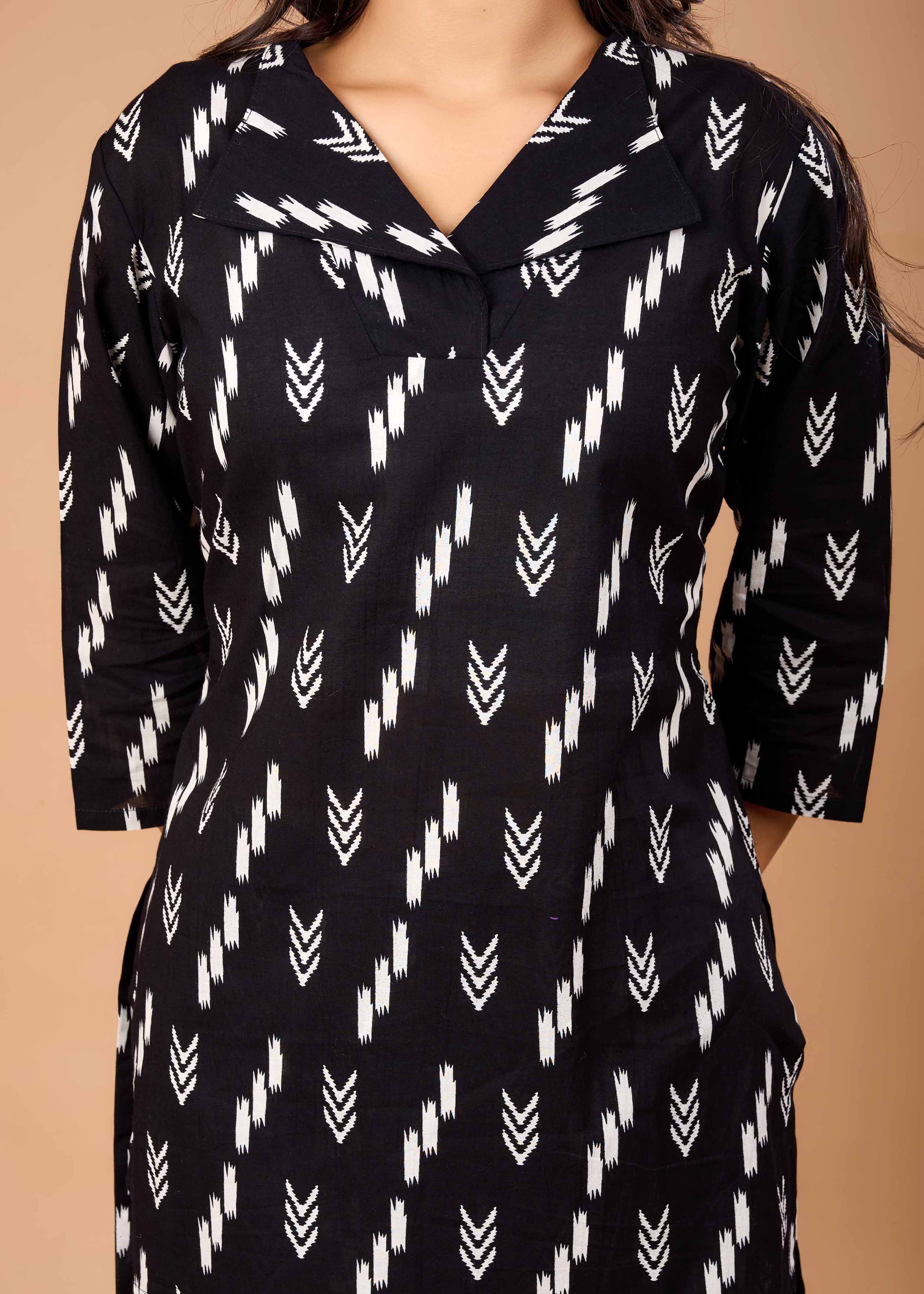 KALKI BLACK HAND CRAFTED COTTON CO-OD SET