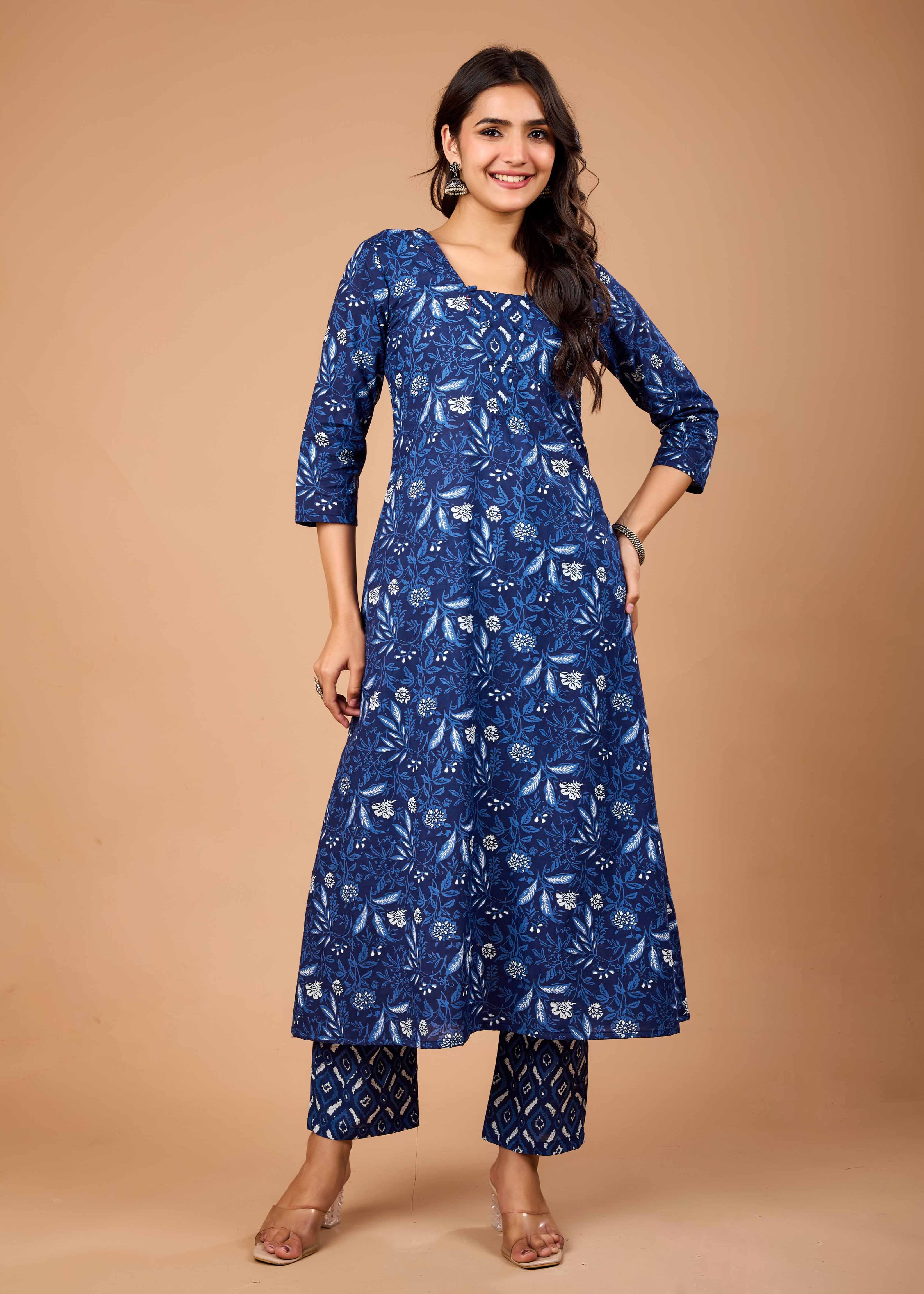 PERIWINKLE BLUE HAND CRAFTED COTON CO-OD SET