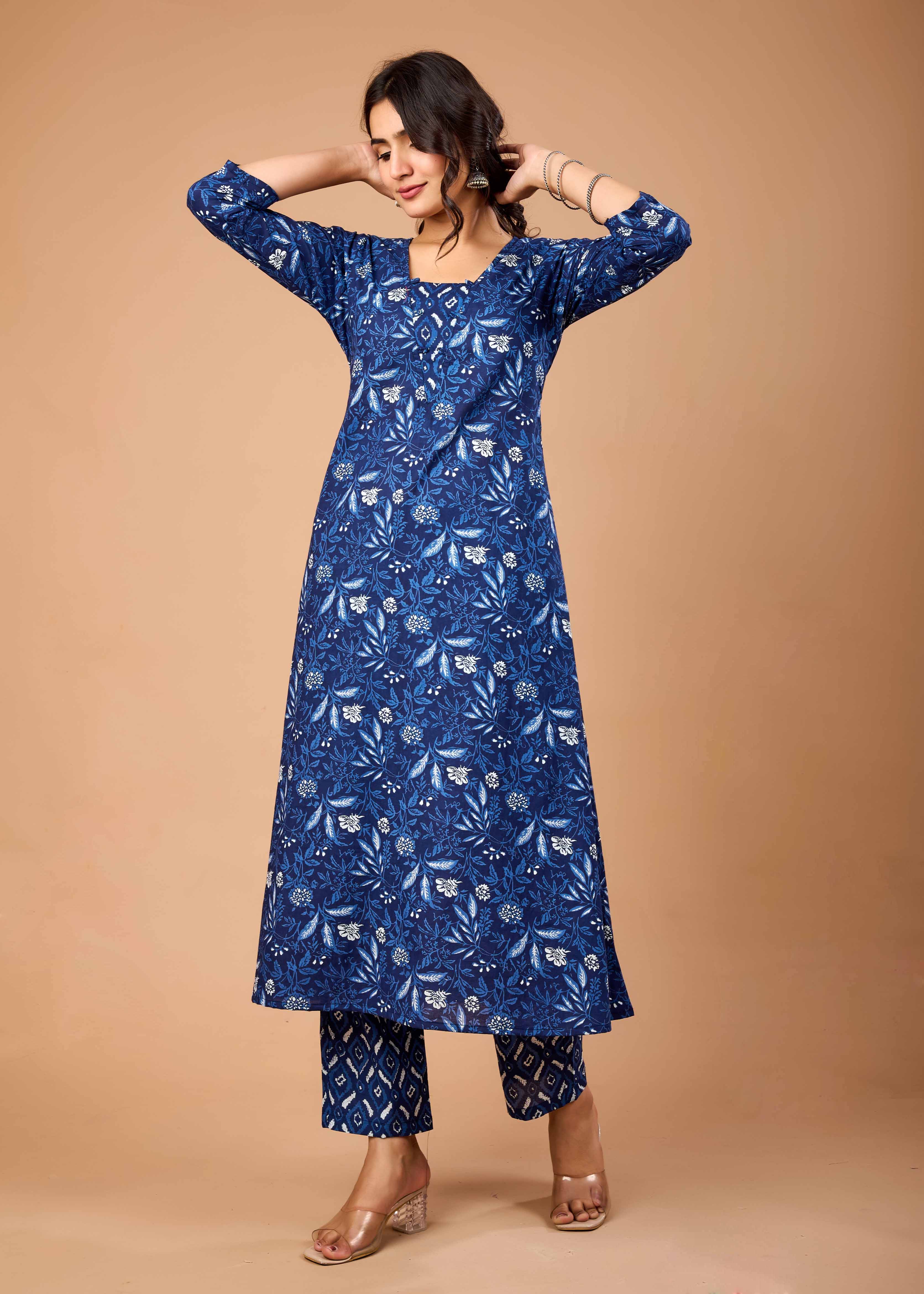 PERIWINKLE BLUE HAND CRAFTED COTON CO-OD SET