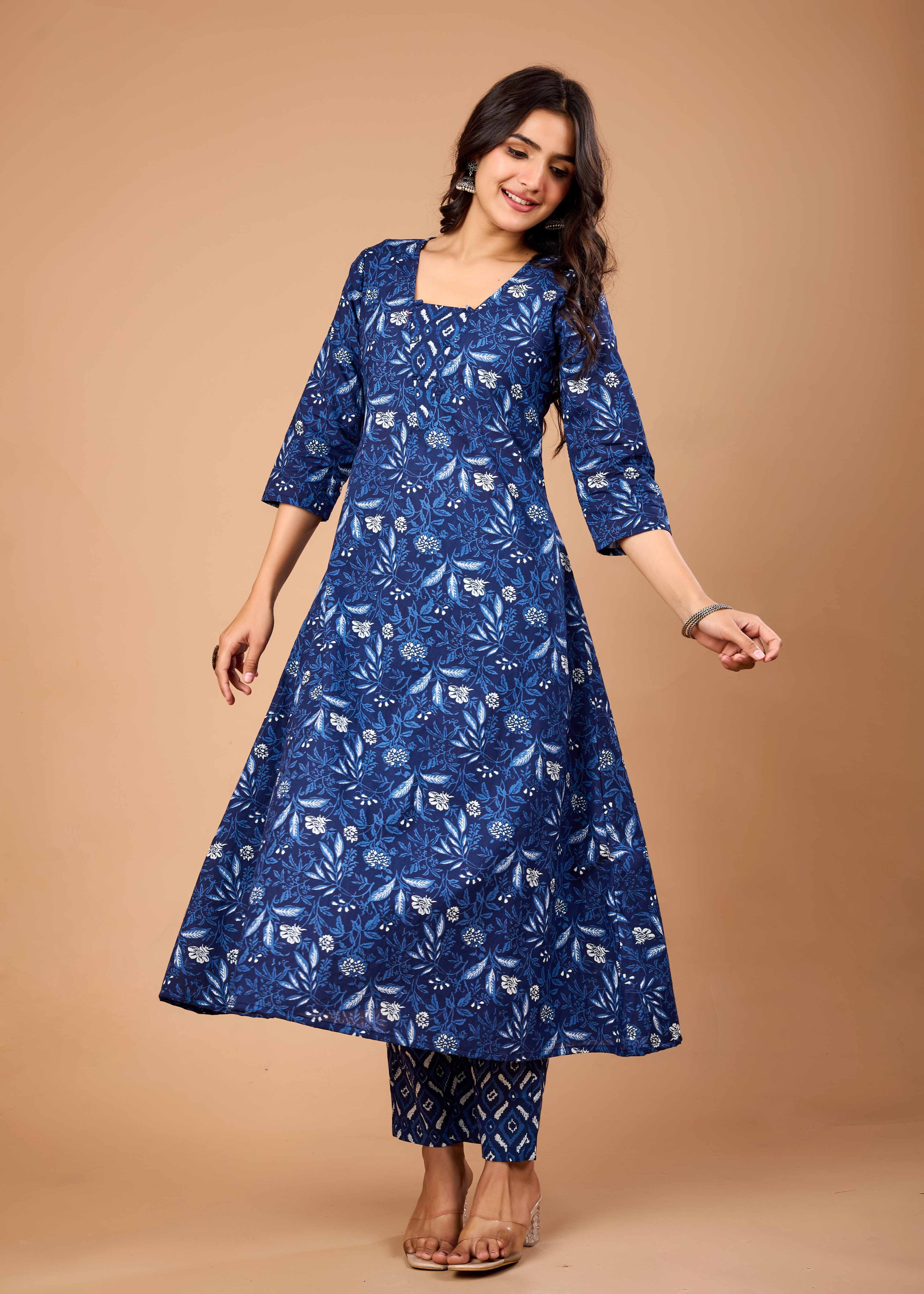 PERIWINKLE BLUE HAND CRAFTED COTON CO-OD SET